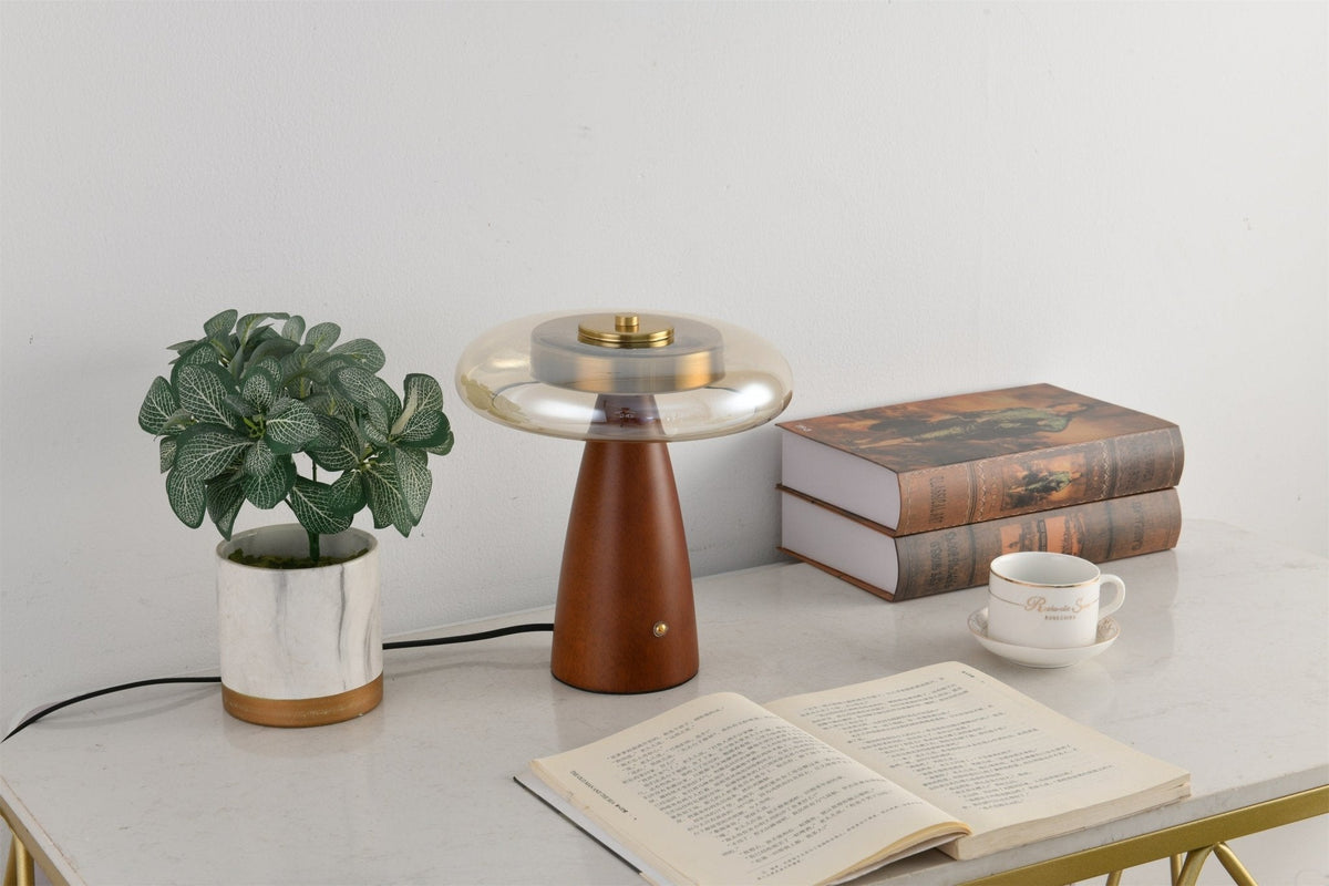 Mushroom Retro Glass Table Lamp