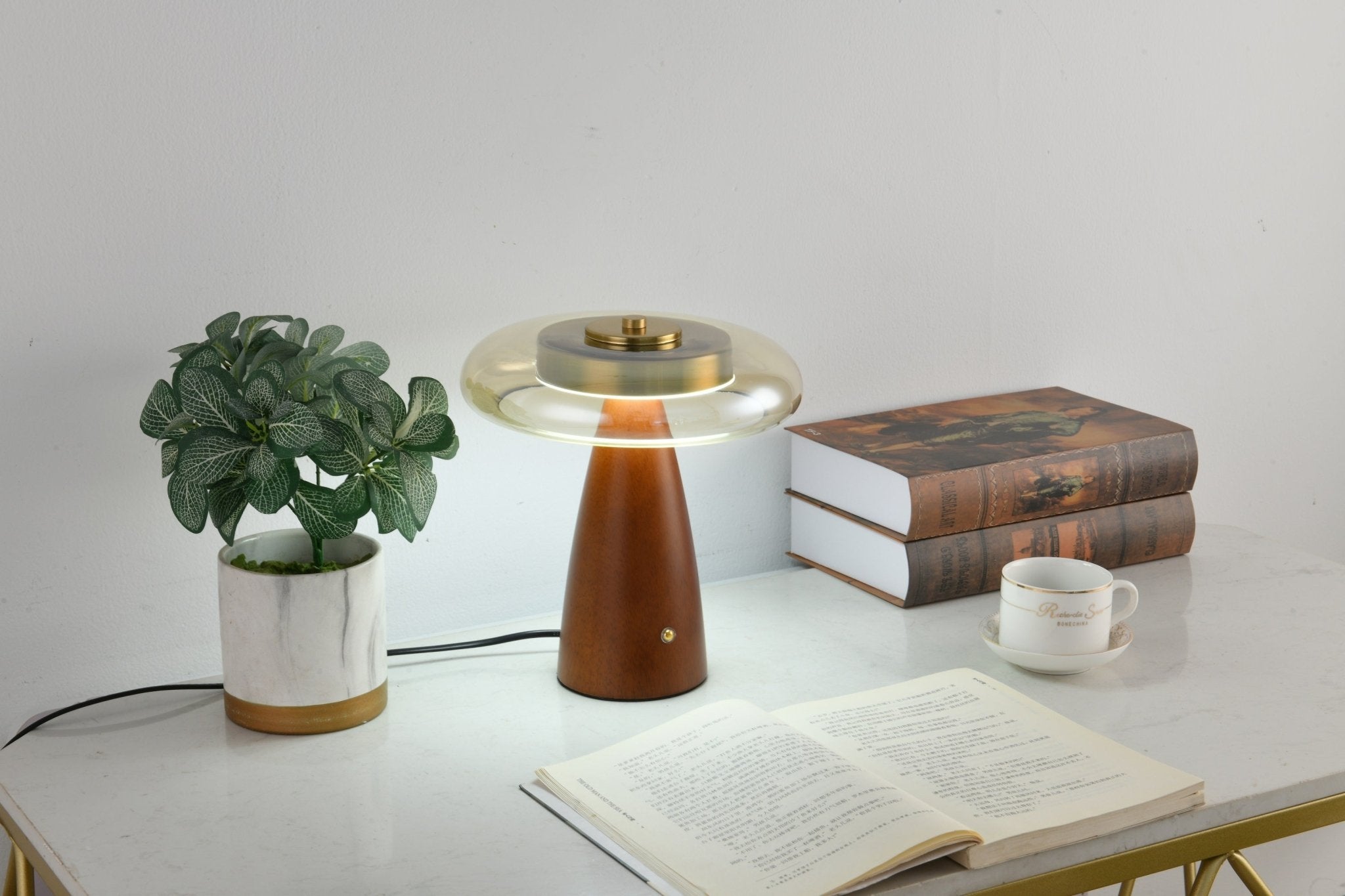 Mushroom Retro Glass Table Lamp