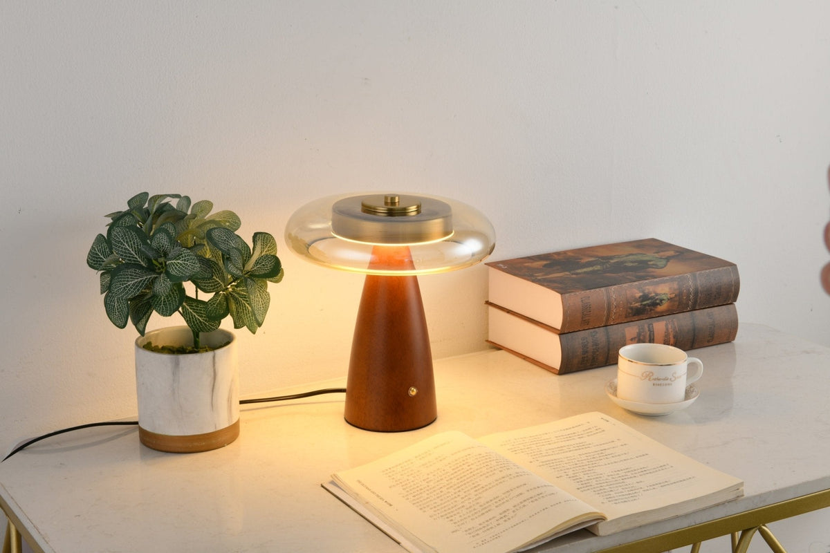 Mushroom Retro Glass Table Lamp