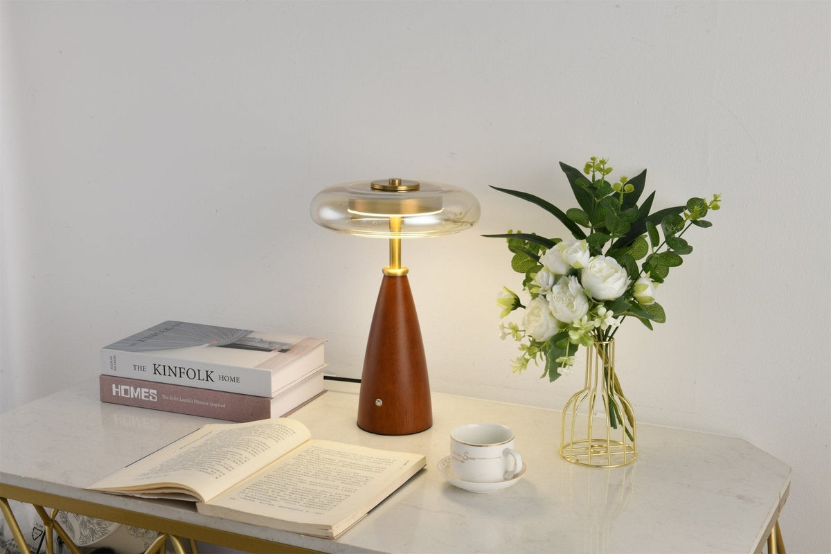 Mushroom Retro Glass Table Lamp