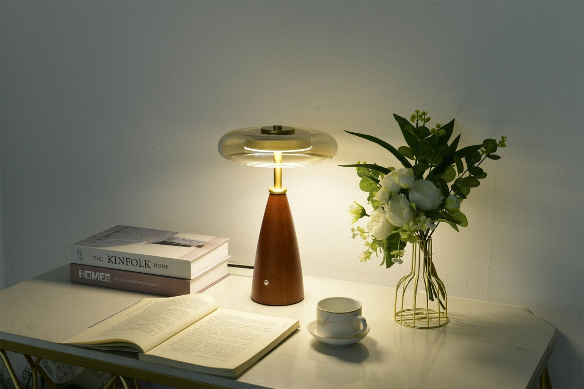 Mushroom Retro Glass Table Lamp