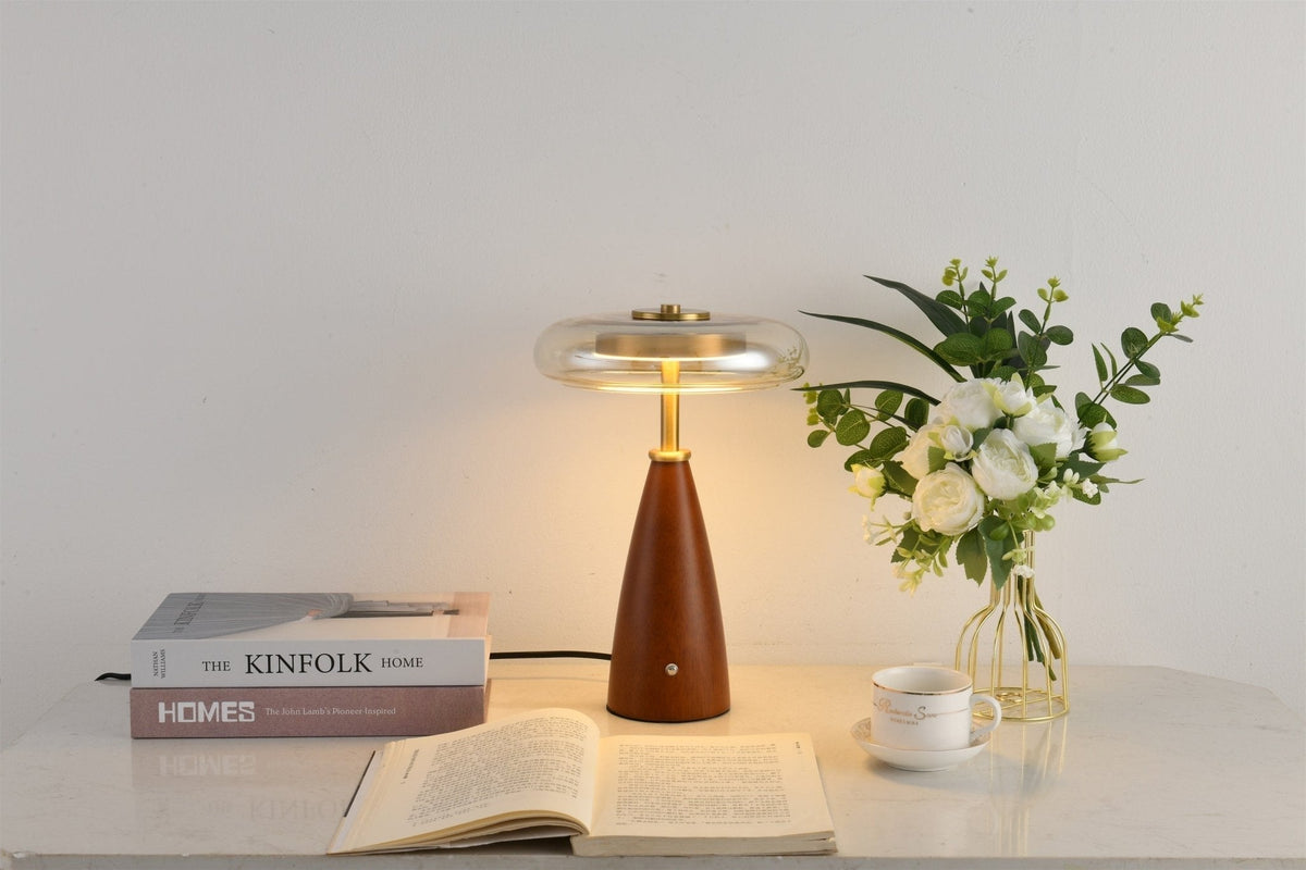 Mushroom Retro Glass Table Lamp