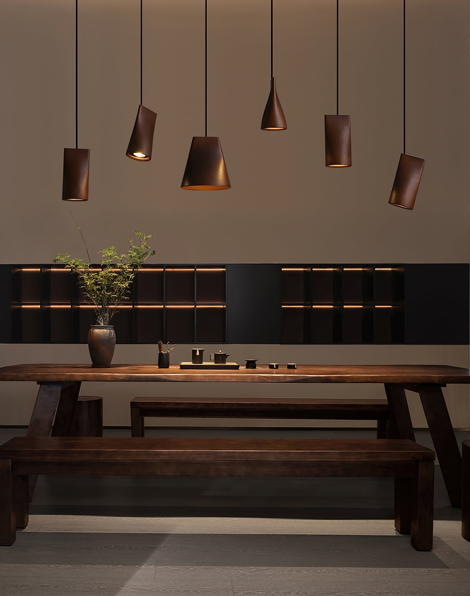 Ivarara Asymmetrical Wood Pendant Light