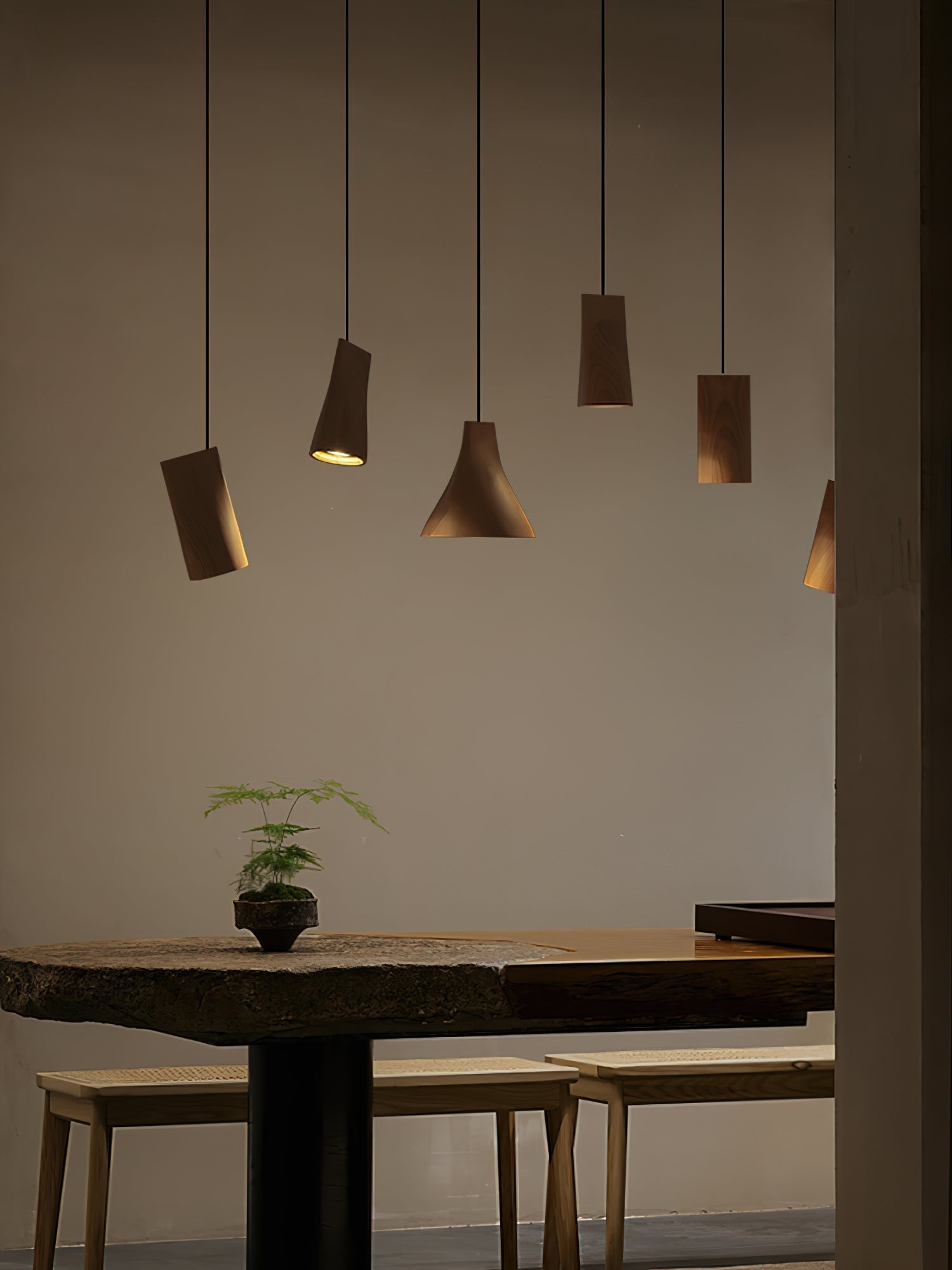 Ivarara Asymmetrical Wood Pendant Light