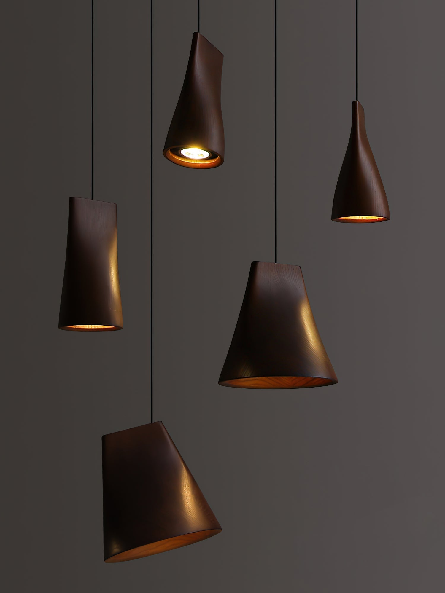 Ivarara Asymmetrical Wood Pendant Light