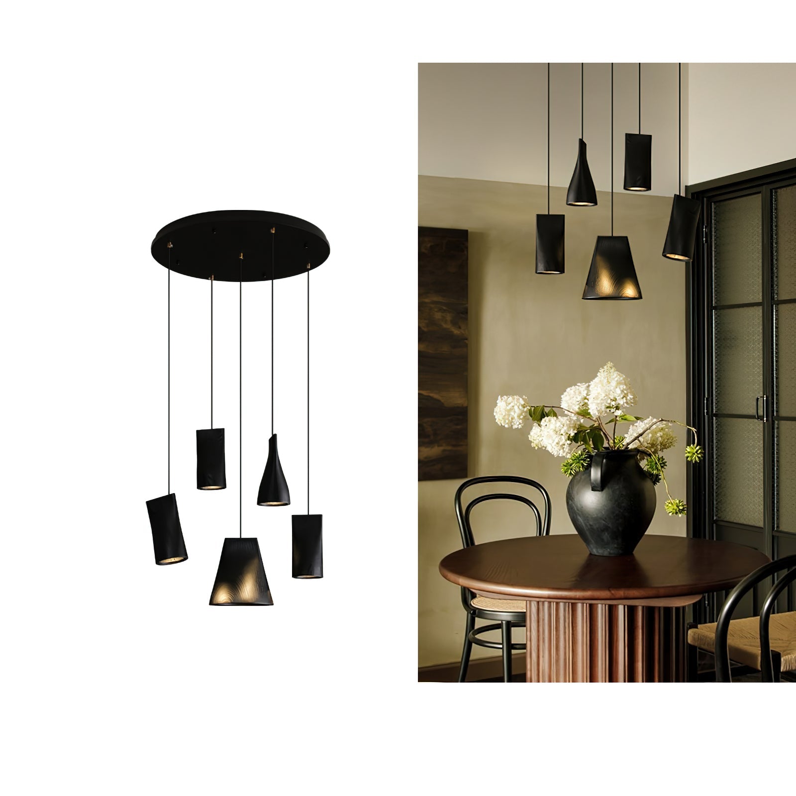 Ivarara Asymmetrical Wood Pendant Light