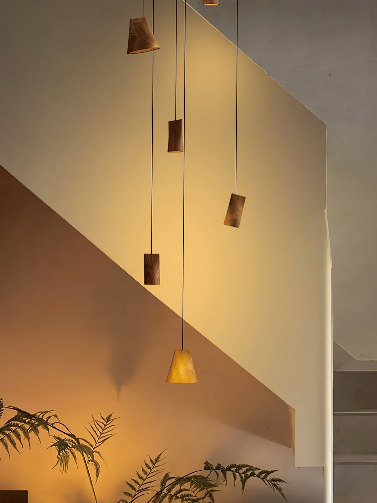 Ivarara Asymmetrical Wood Pendant Light