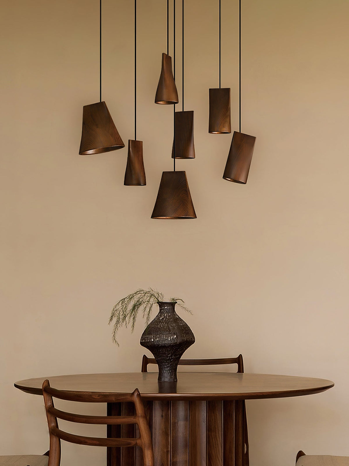 Ivarara Asymmetrical Wood Pendant Light