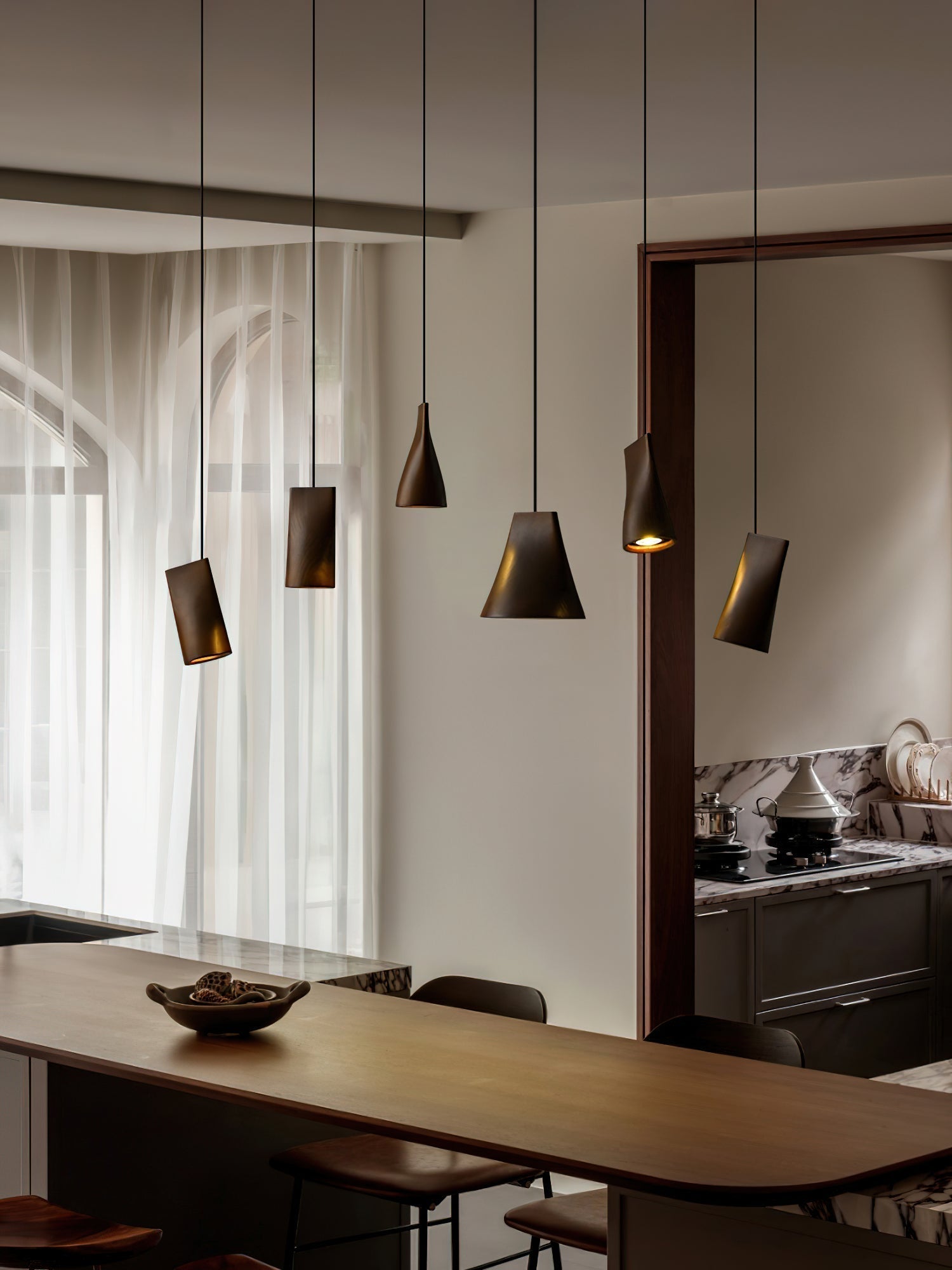 Ivarara Asymmetrical Wood Pendant Light