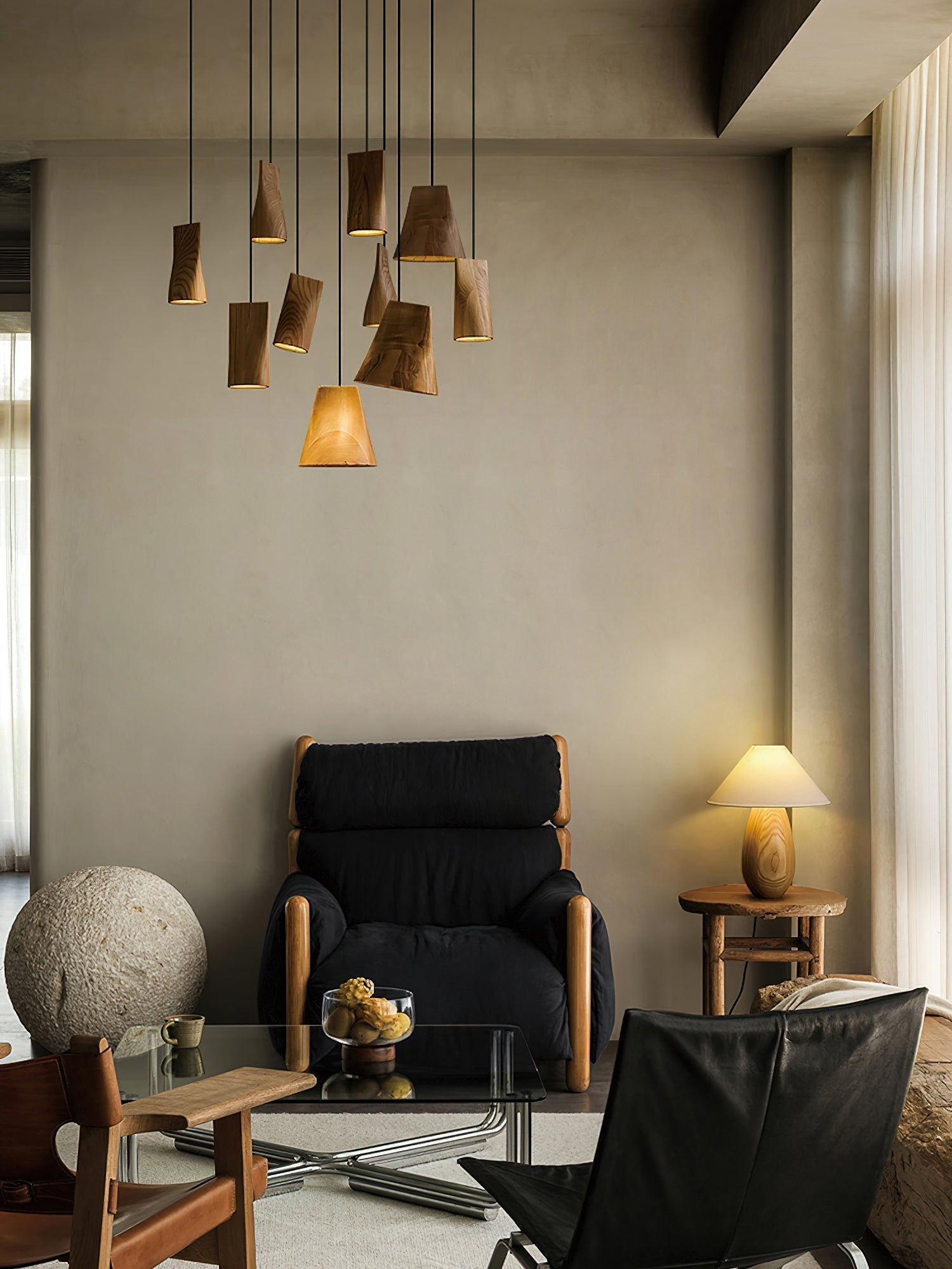 Ivarara Asymmetrical Wood Pendant Light