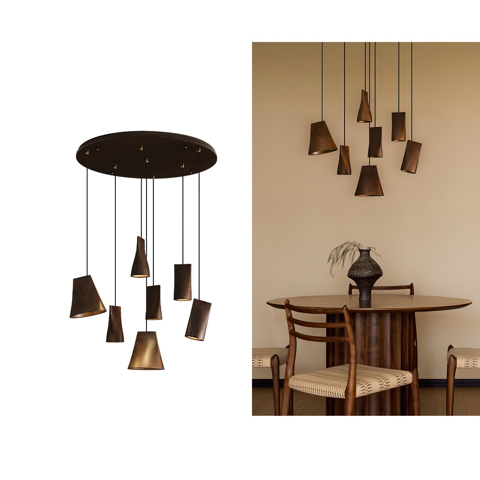 Ivarara Asymmetrical Wood Pendant Light