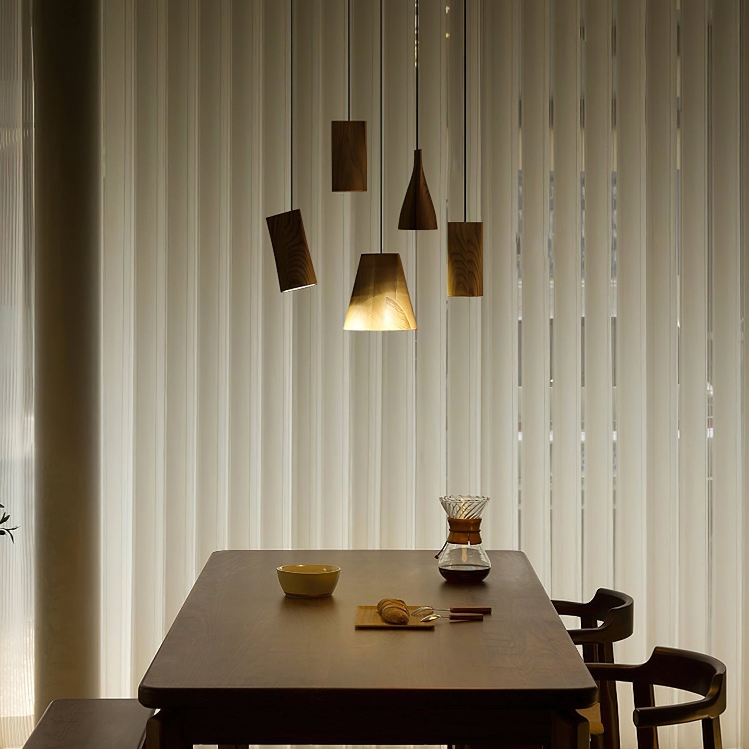 Ivarara Asymmetrical Wood Pendant Light