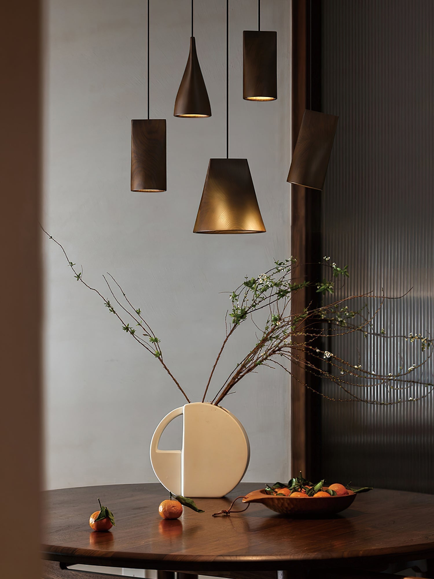 Ivarara Asymmetrical Wood Pendant Light