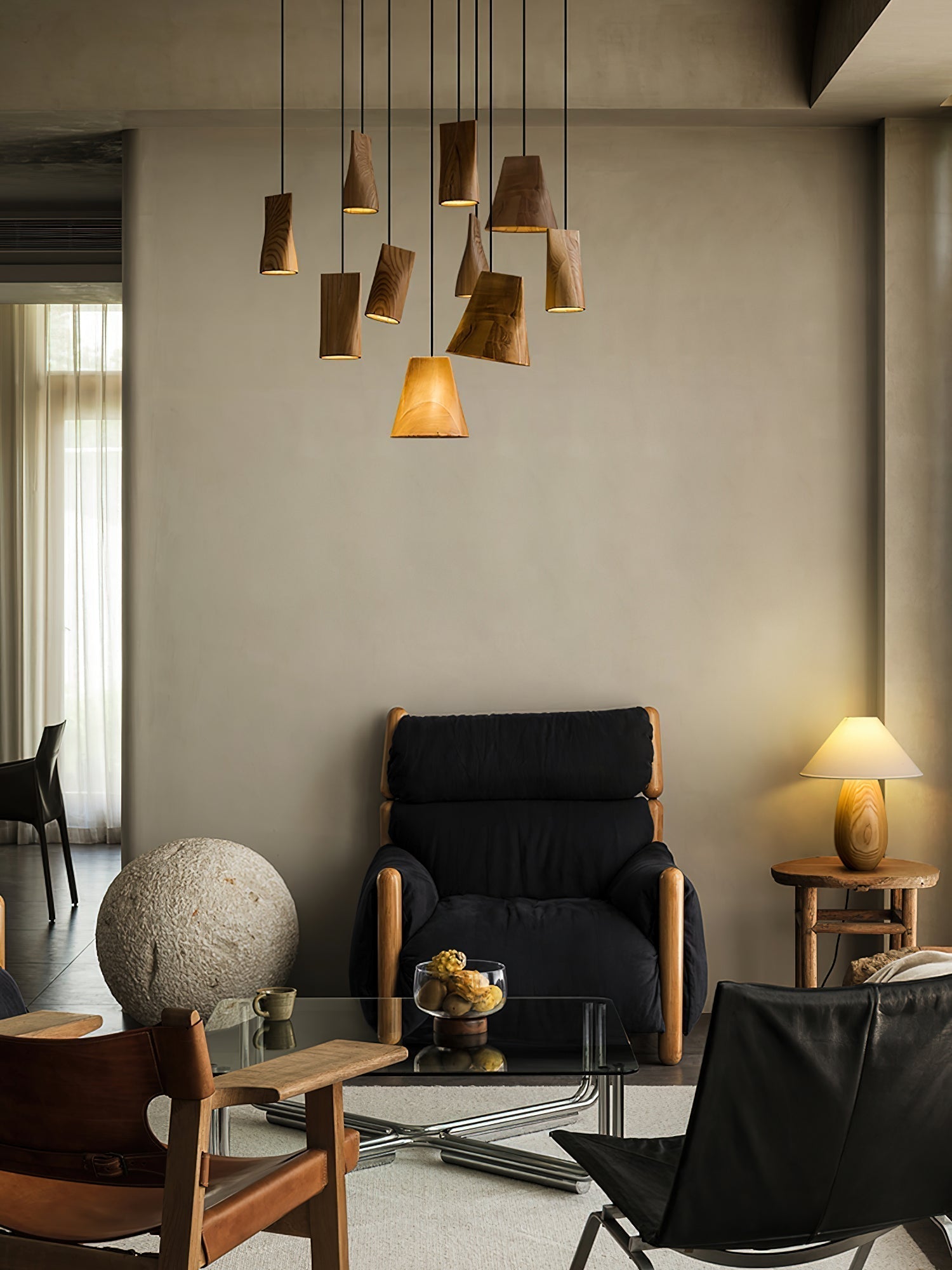 Ivarara Asymmetrical Wood Pendant Light