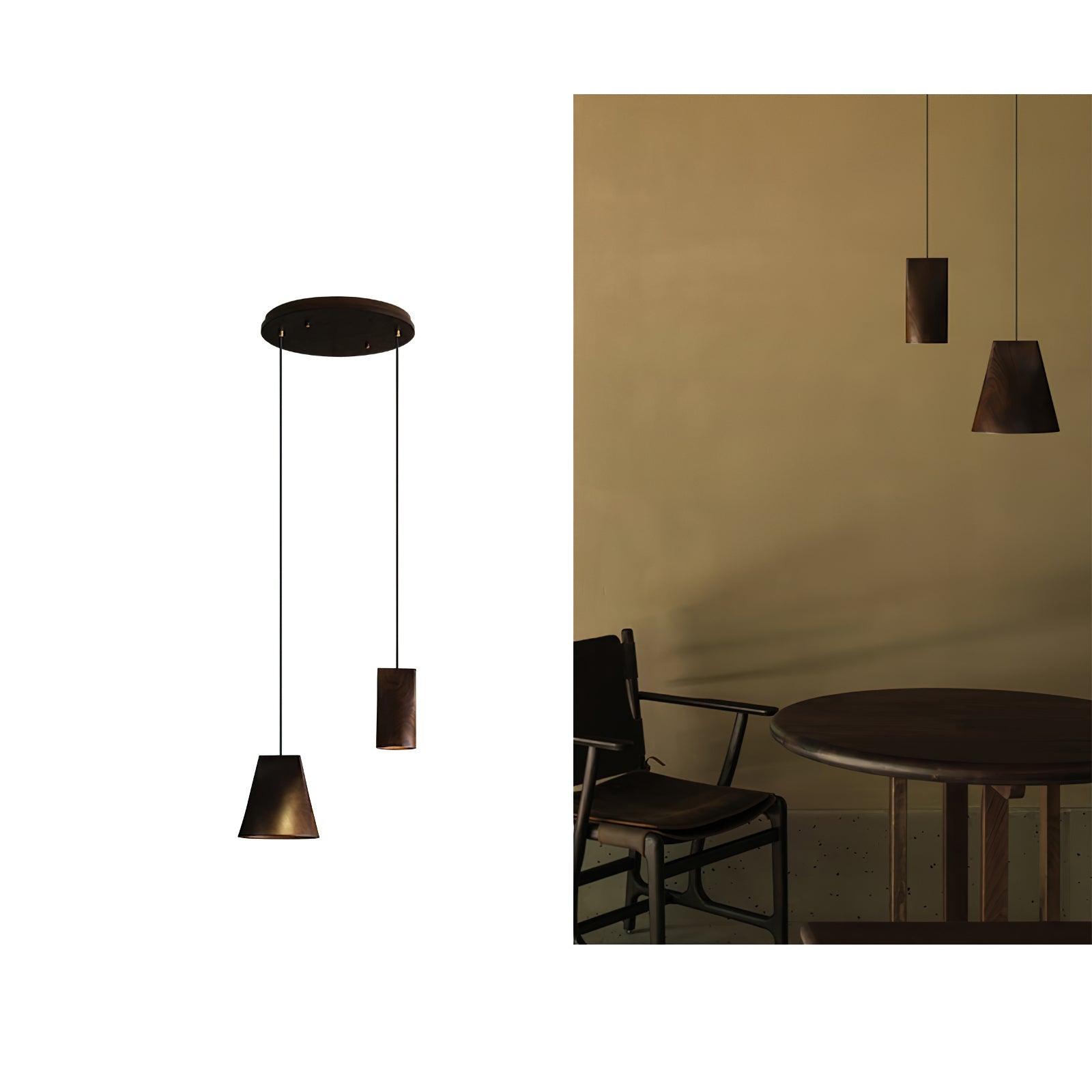 Ivarara Asymmetrical Wood Pendant Light