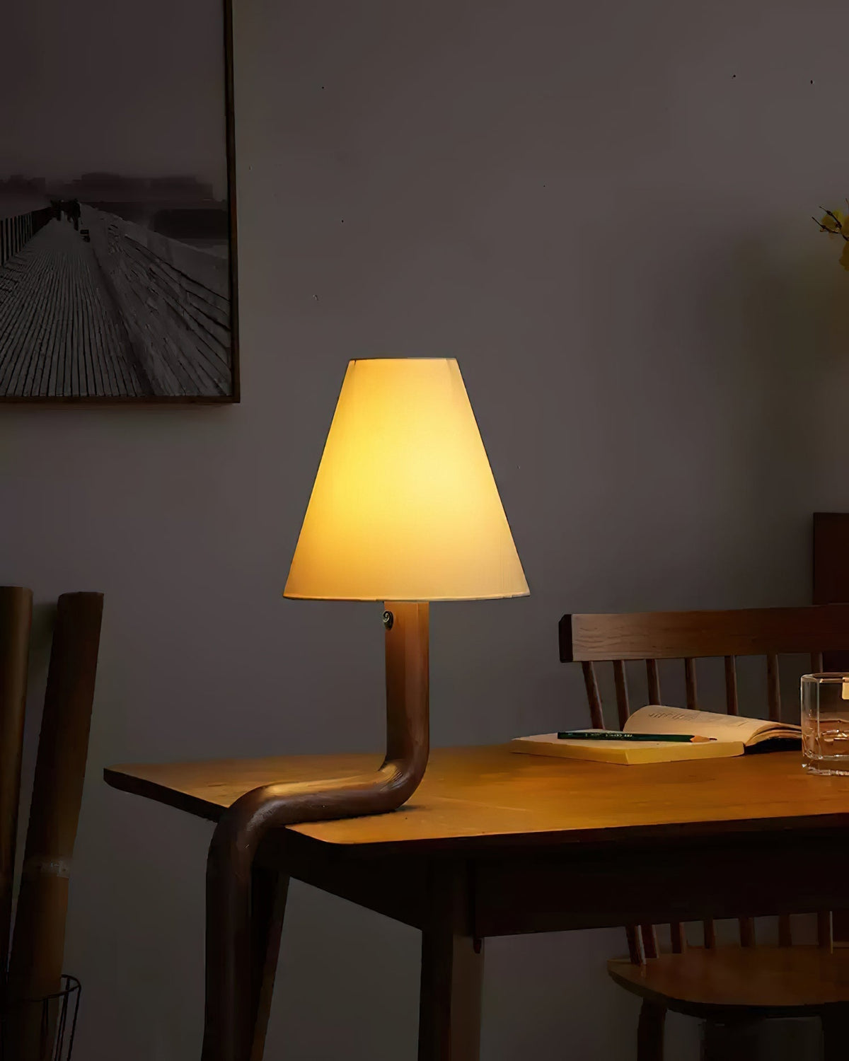 Syleielle Bend Wood Table Lamp