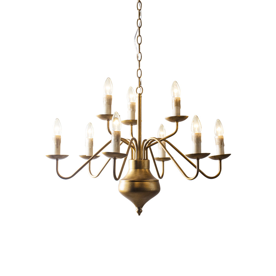 Blikuvyu Vintage Industrial Brass Metal Chandelier