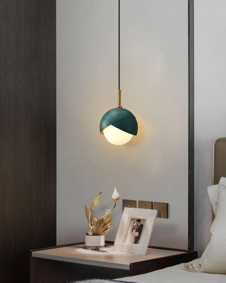 Jynara Pendant Lamp Brass Nested Opal Globe Modern