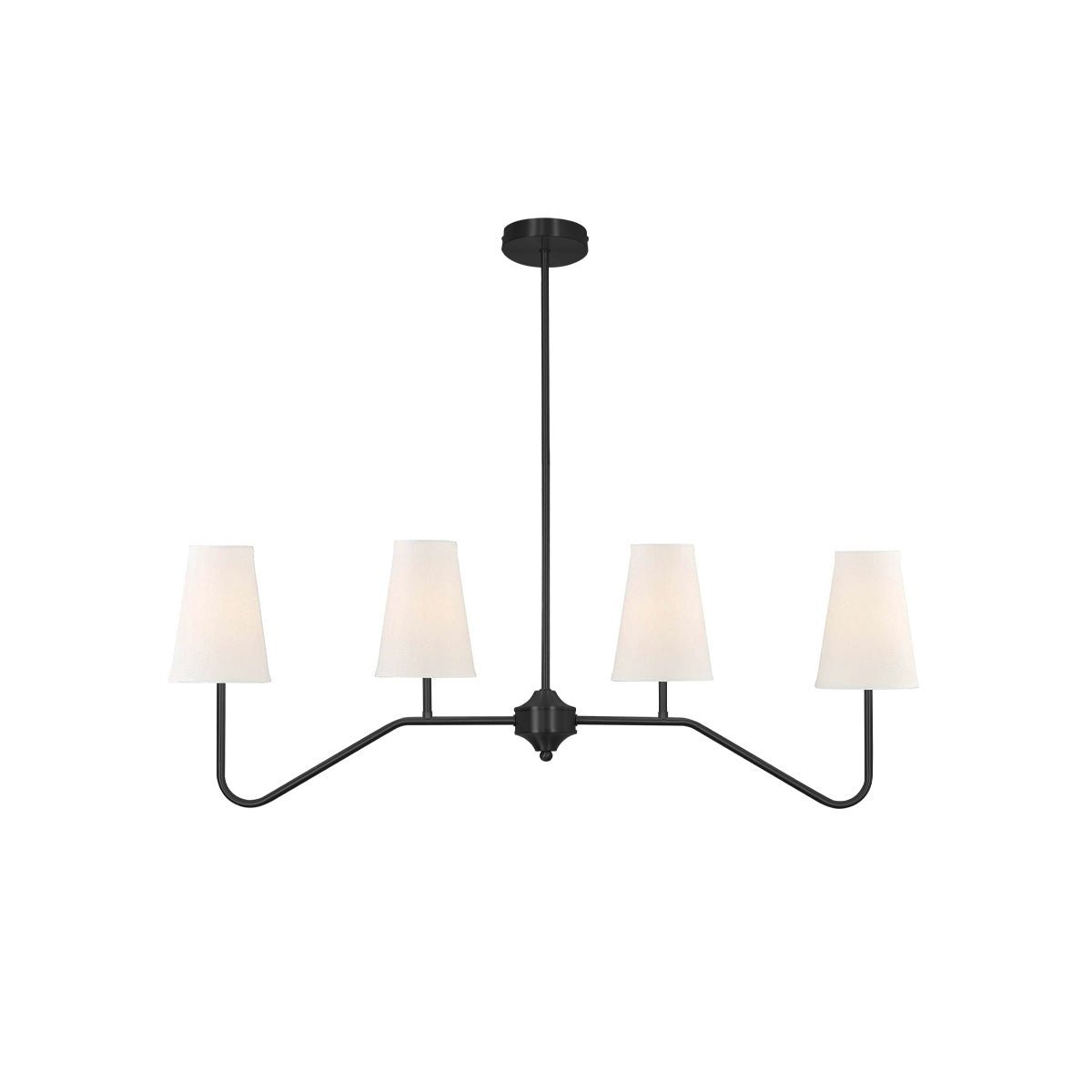 Oriinissa Chandelier Brass Curved Beige Linear