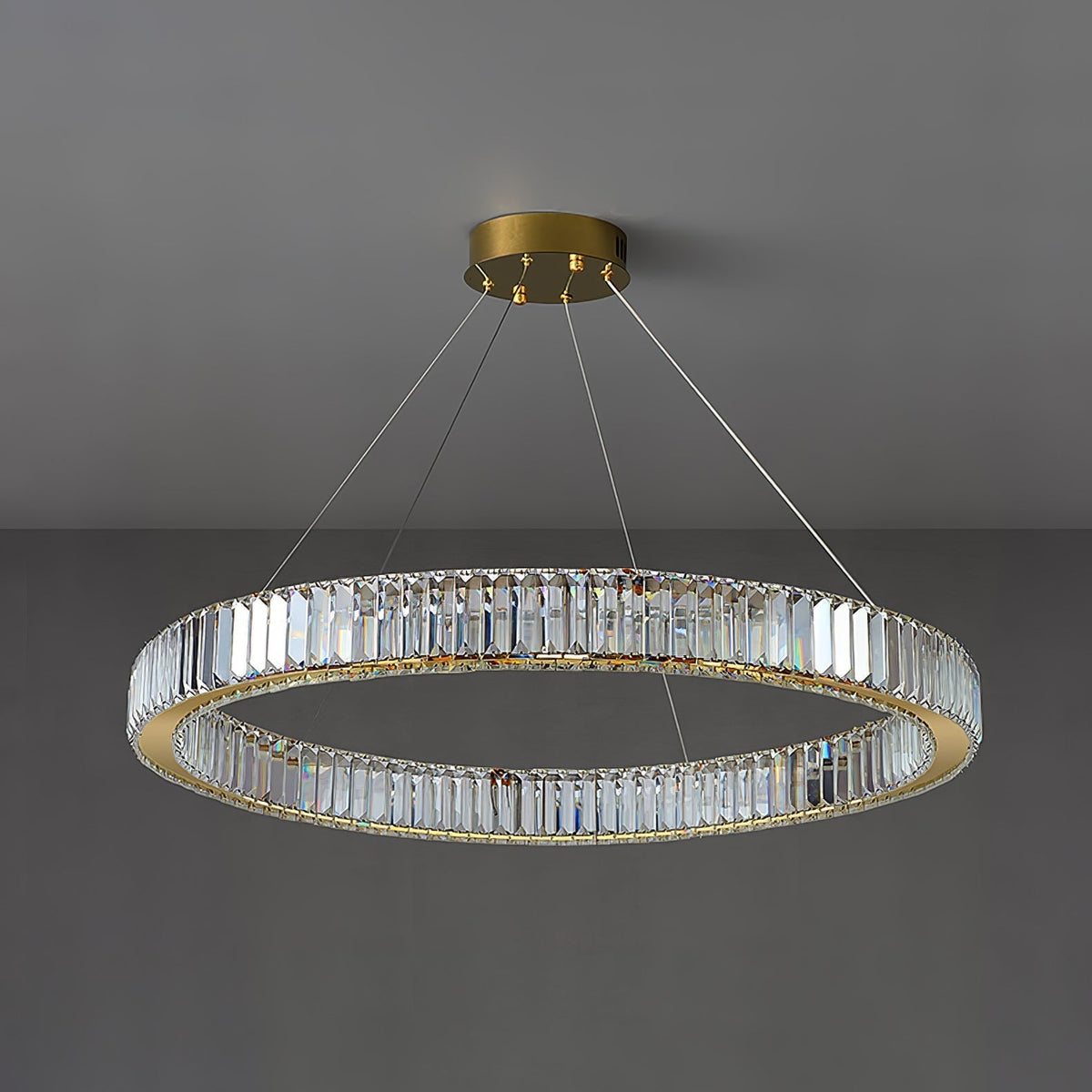 Cyrirelle Chandelier Gold Crystal Ring