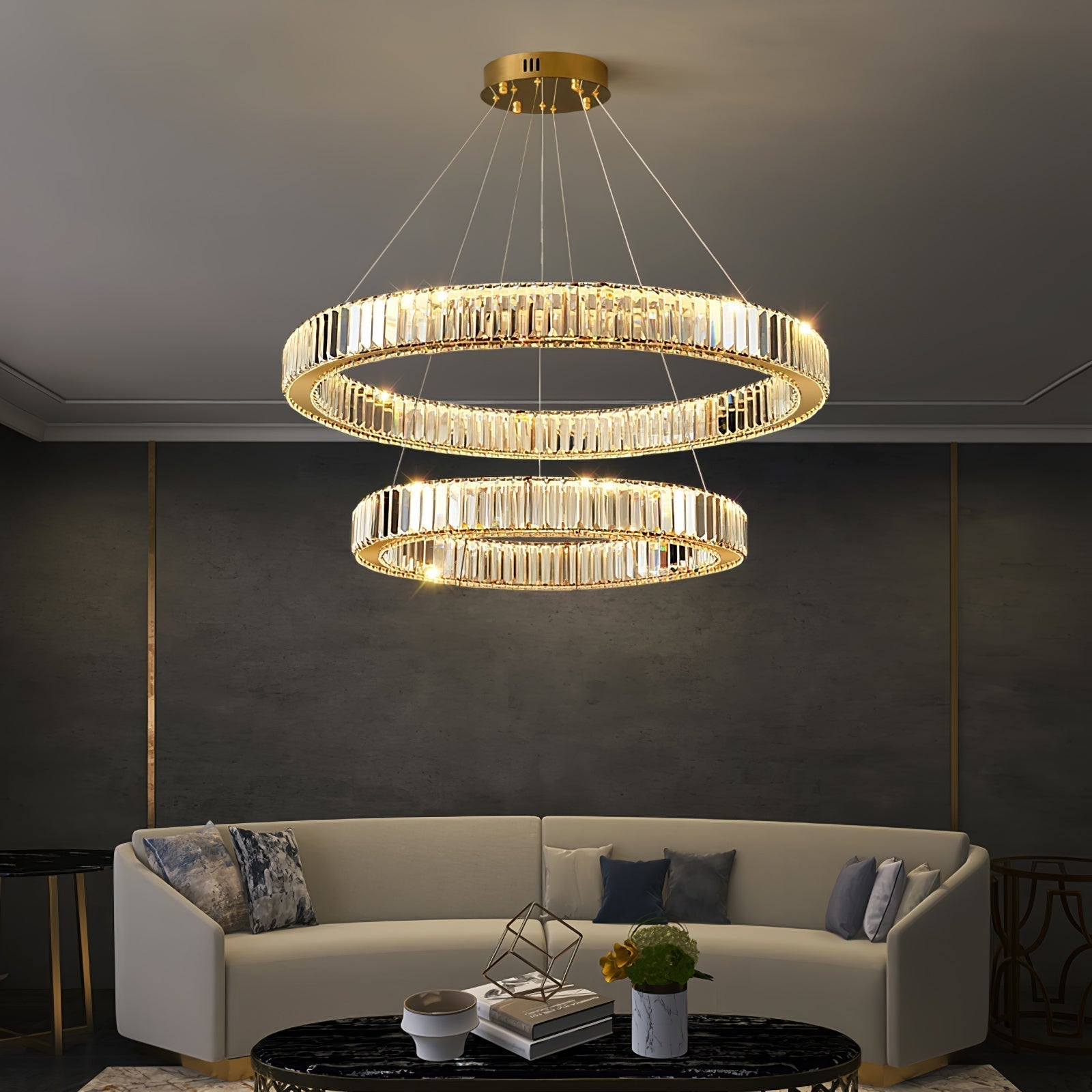 Cyrirelle Chandelier Gold Crystal Ring