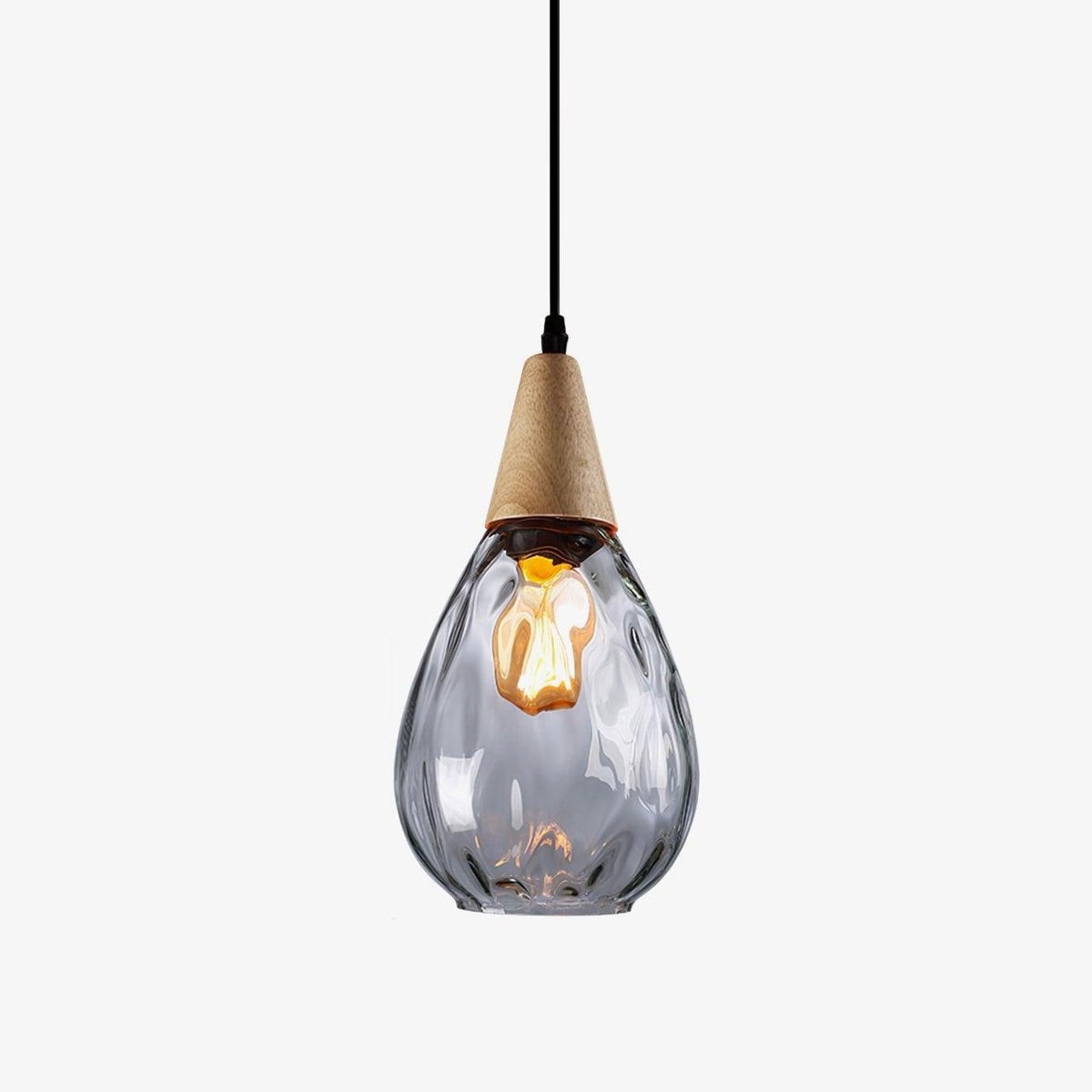 Rinisena Pendant Lamp Clear Glass Wood Nordic Modern