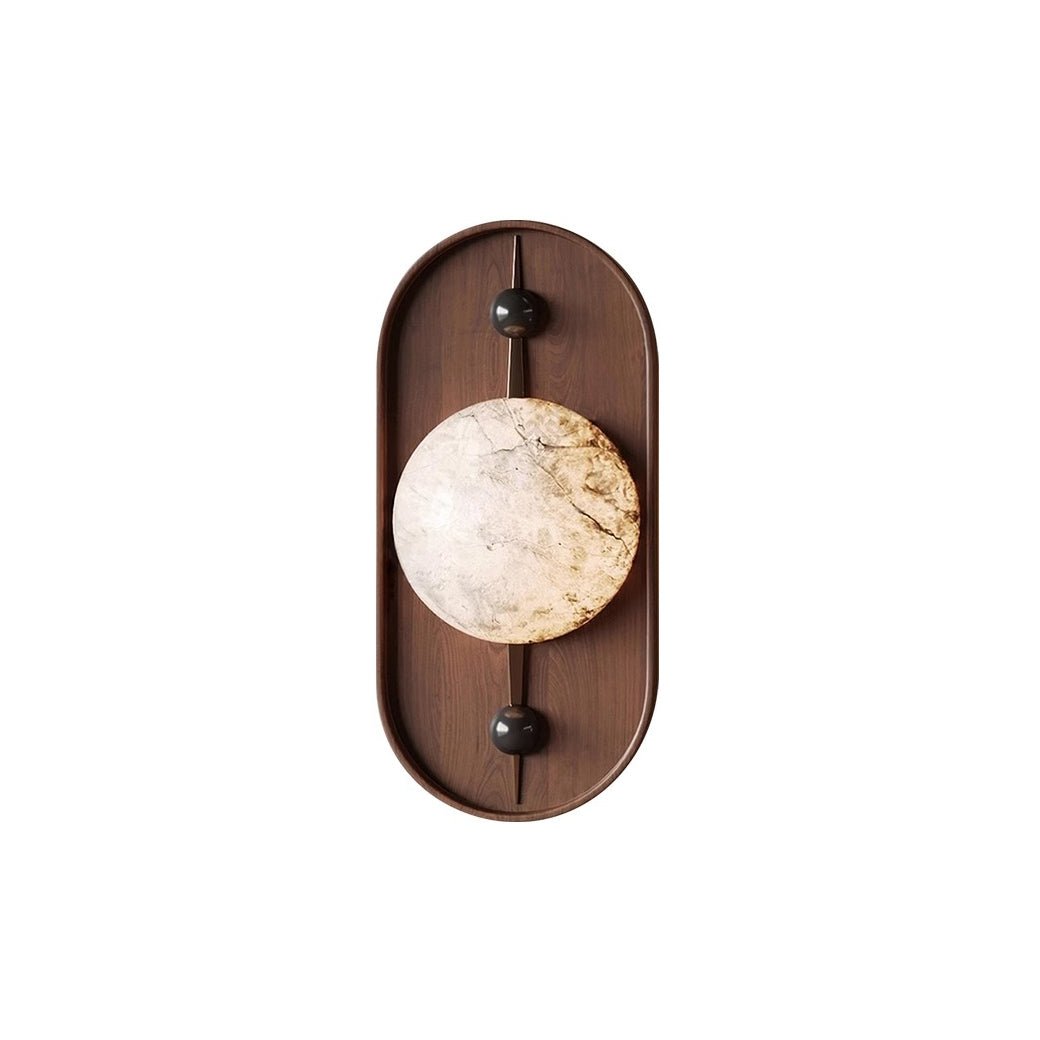Lyvaran Oval Alabaster Wood Wall Light