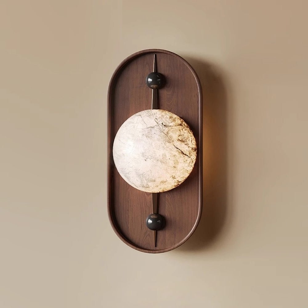 Lyvaran Oval Alabaster Wood Wall Light