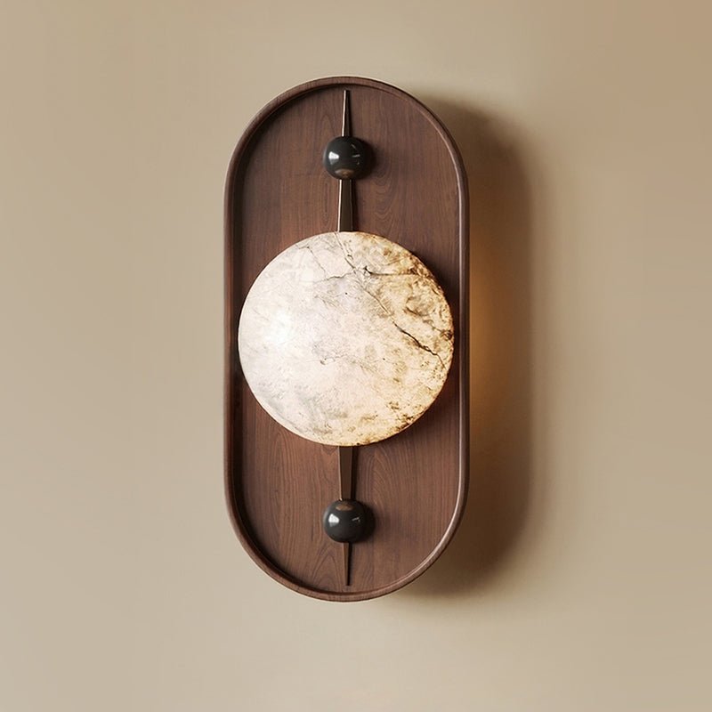 Lyvaran Oval Alabaster Wood Wall Light