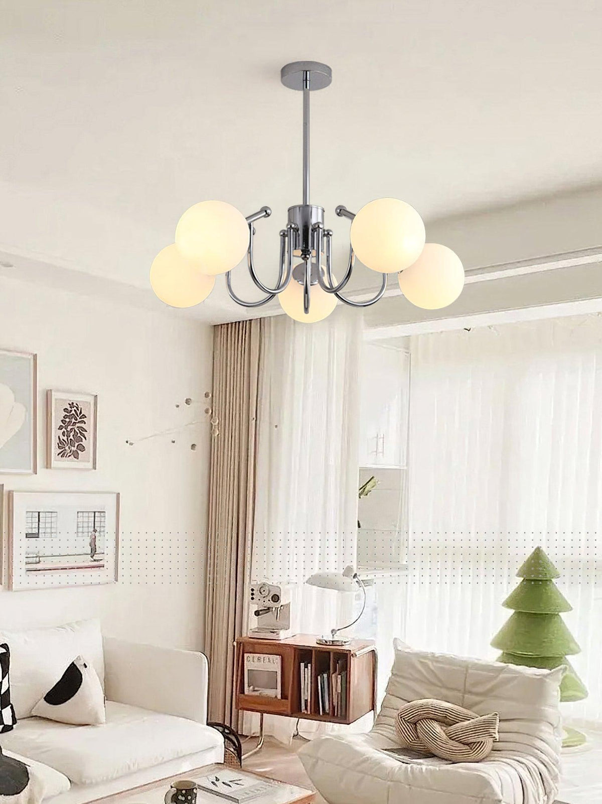 Tave Chandelier Globe Chrome Modern