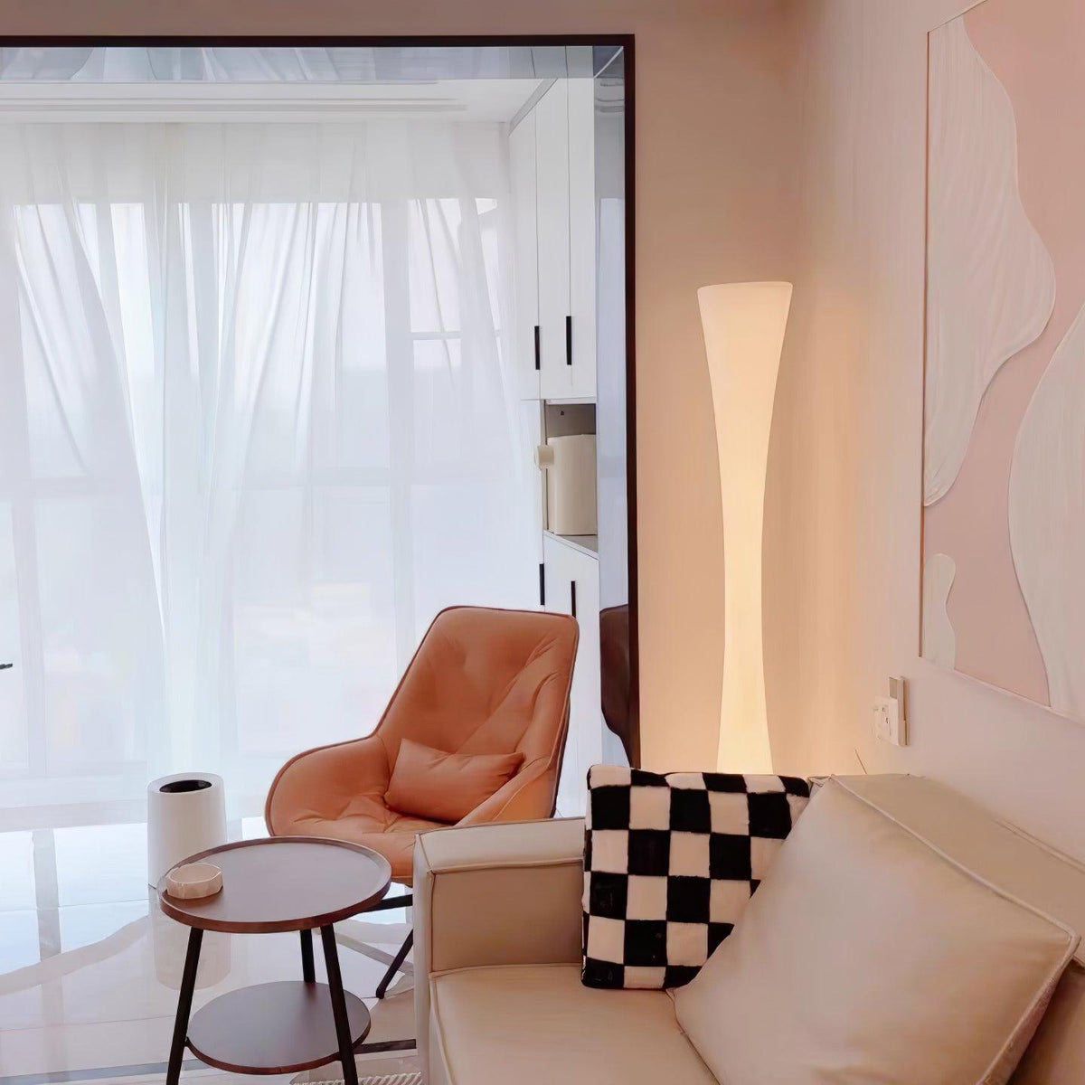Orelanora Floor Lamp White Modern