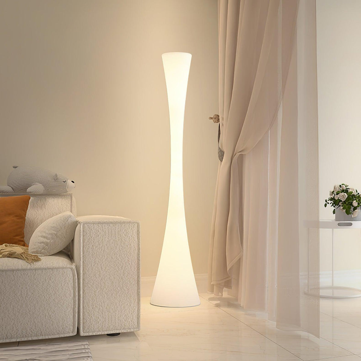 Orelanora Floor Lamp White Modern