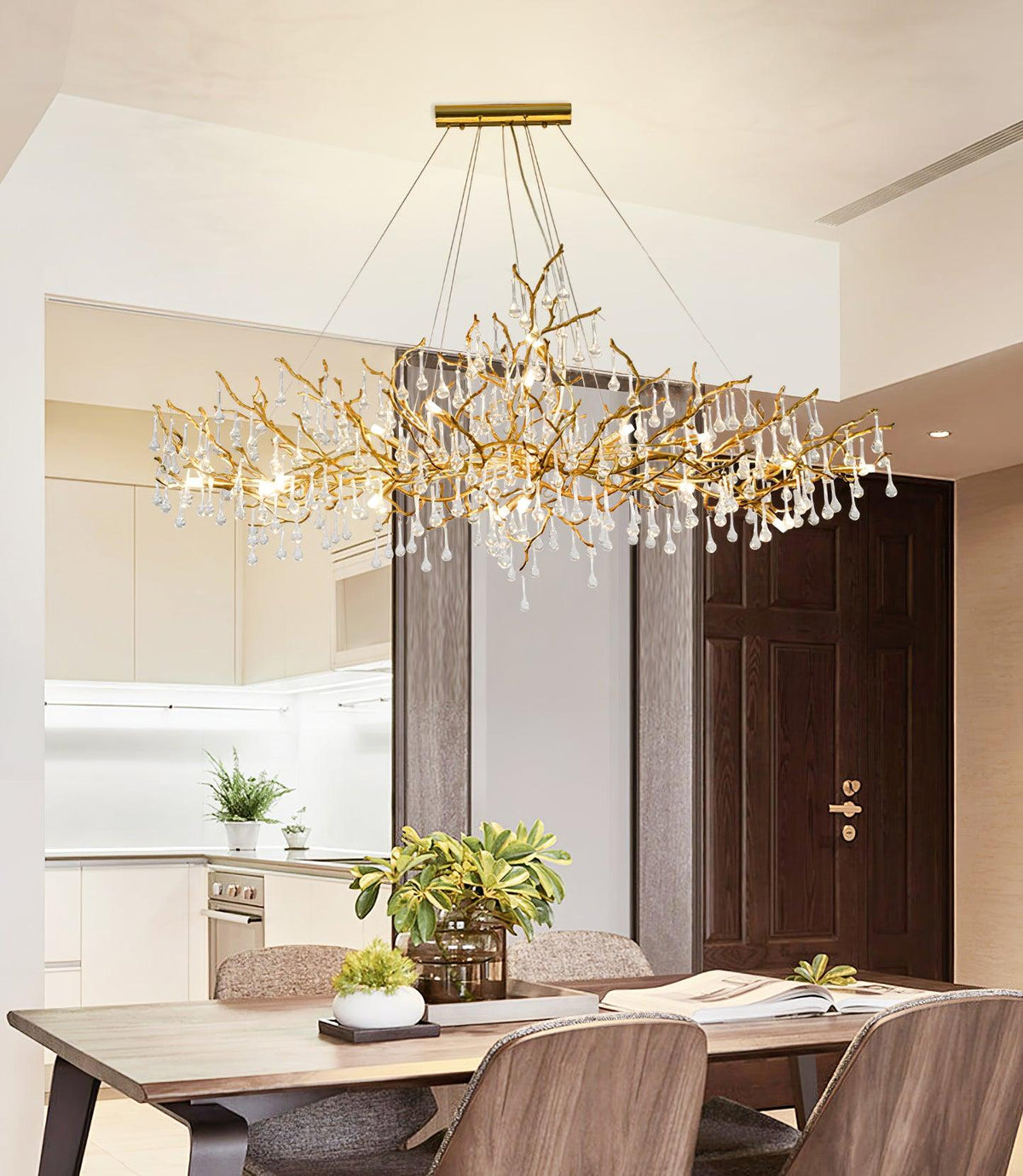 Elyeelle Chandelier Brass Crystal Branch