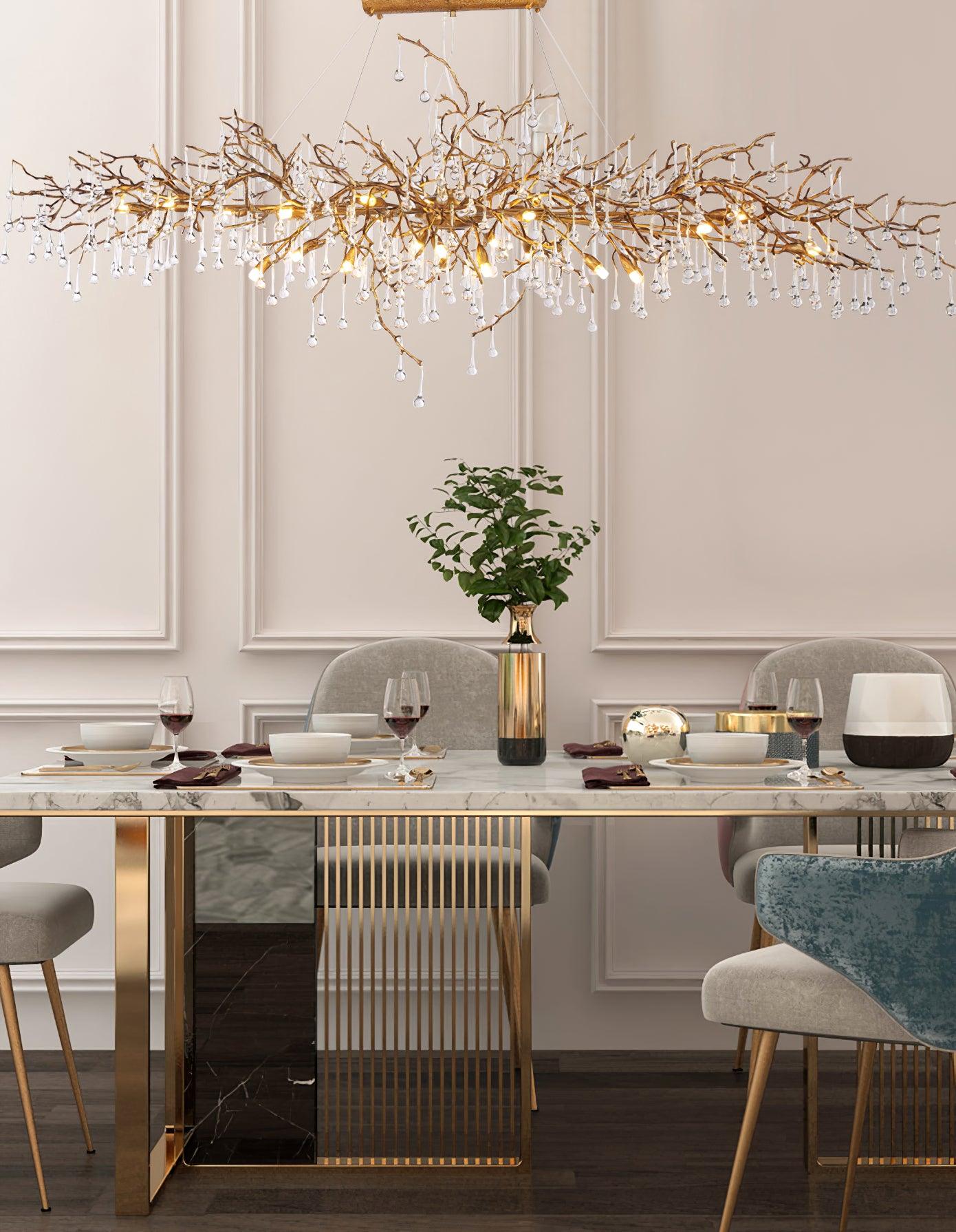 Elyeelle Chandelier Brass Crystal Branch