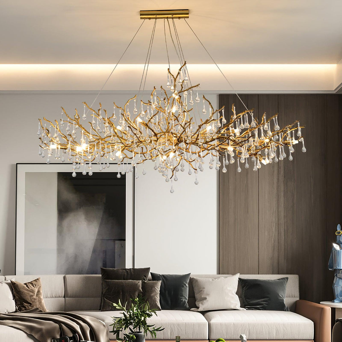 Elyeelle Chandelier Brass Crystal Branch
