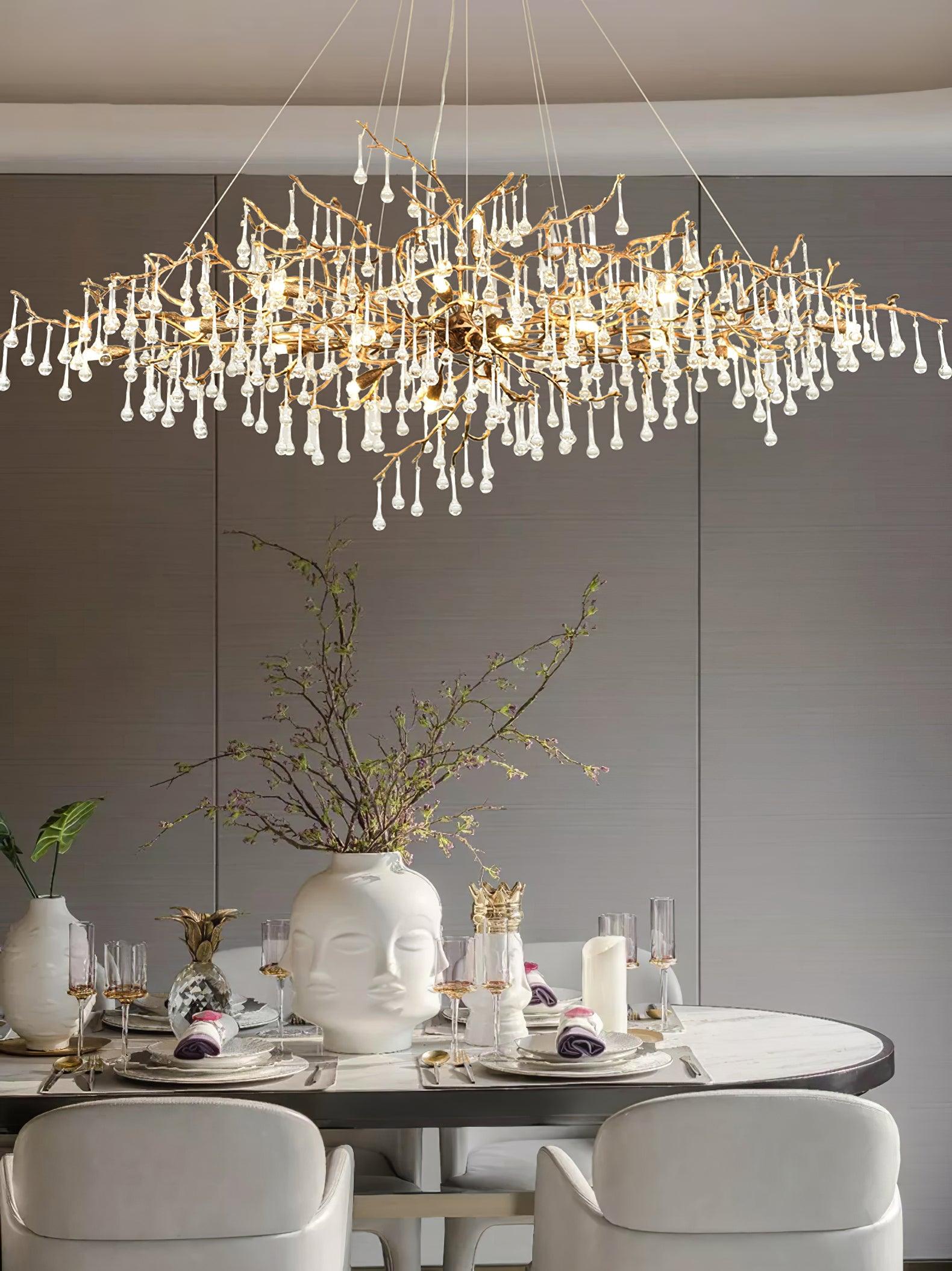 Elyeelle Chandelier Brass Crystal Branch