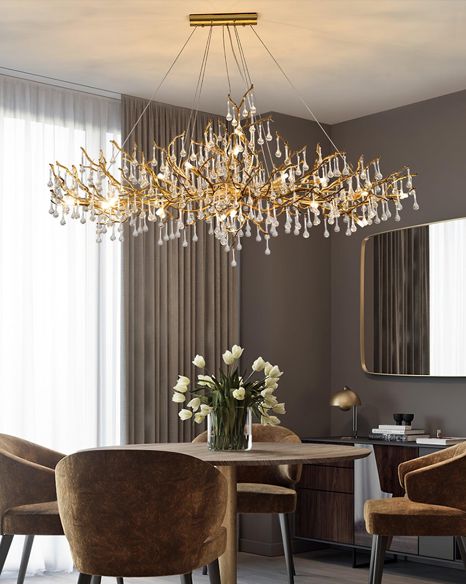 Elyeelle Chandelier Brass Crystal Branch