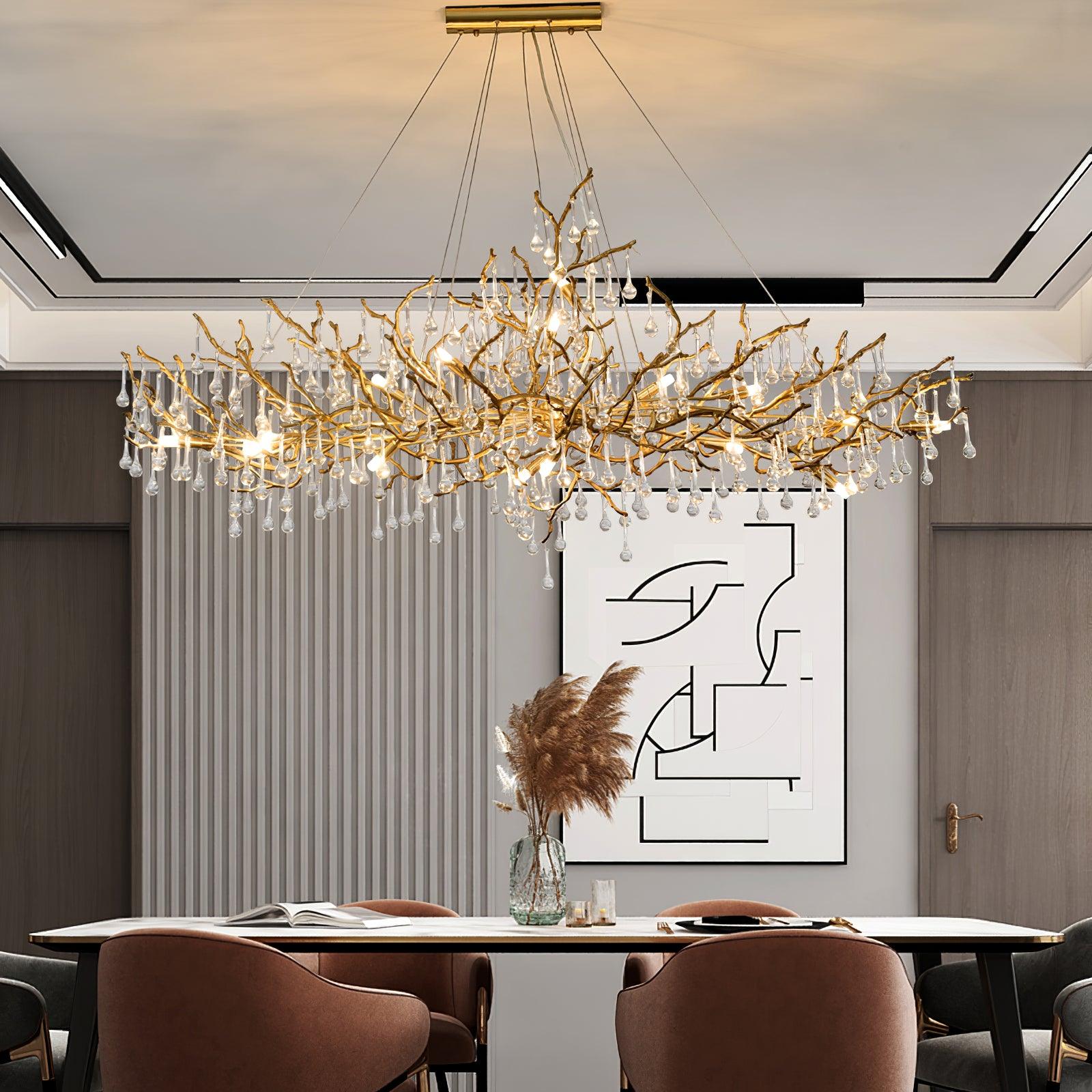 Elyeelle Chandelier Brass Crystal Branch