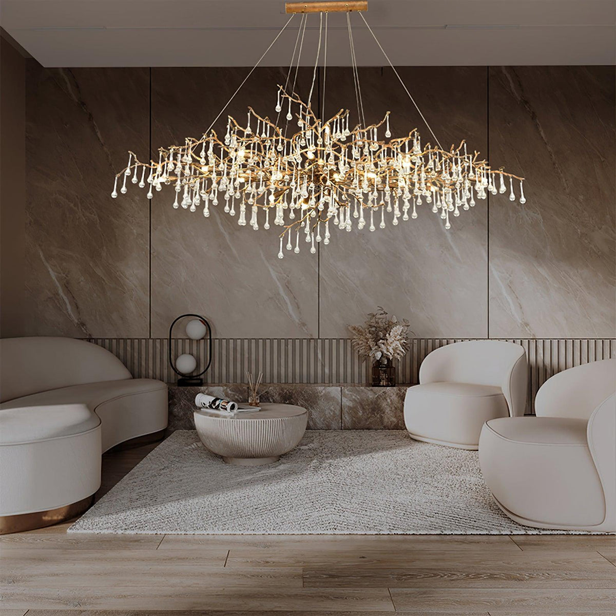 Elyeelle Chandelier Brass Crystal Branch