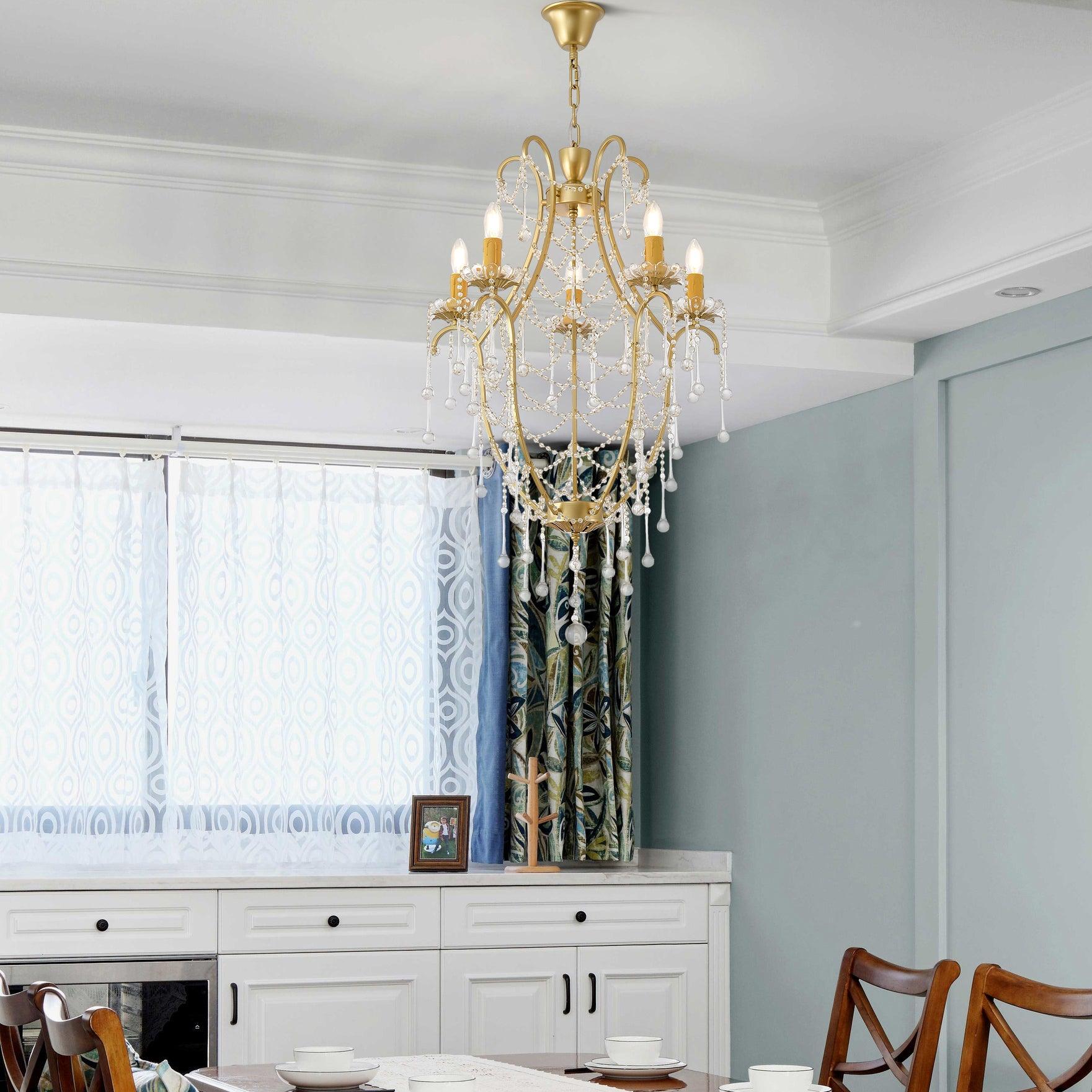 Eiriian Chandelier Birdcage Glass Drops