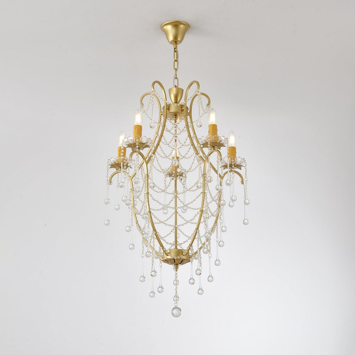 Eiriian Chandelier Birdcage Glass Drops