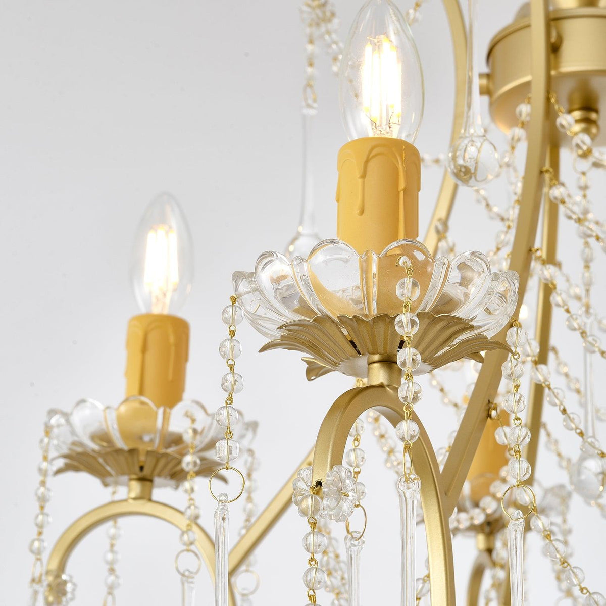 Eiriian Chandelier Birdcage Glass Drops