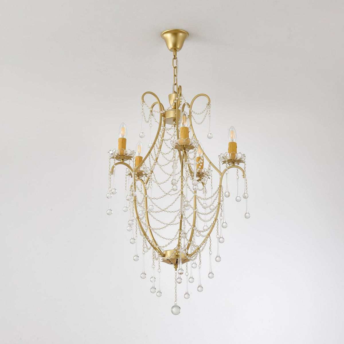 Eiriian Chandelier Birdcage Glass Drops