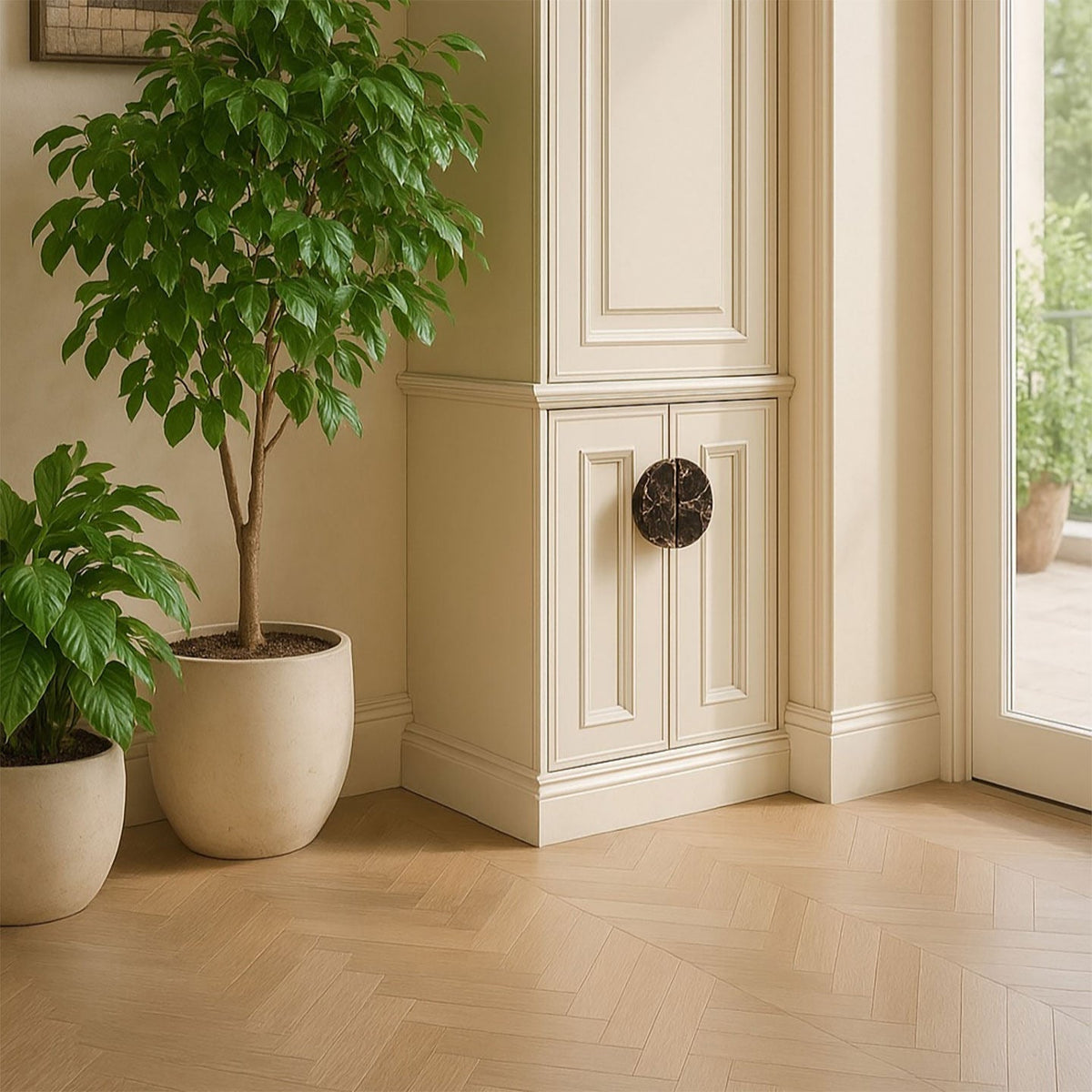 Dyrha Coffee Marble Door Handle