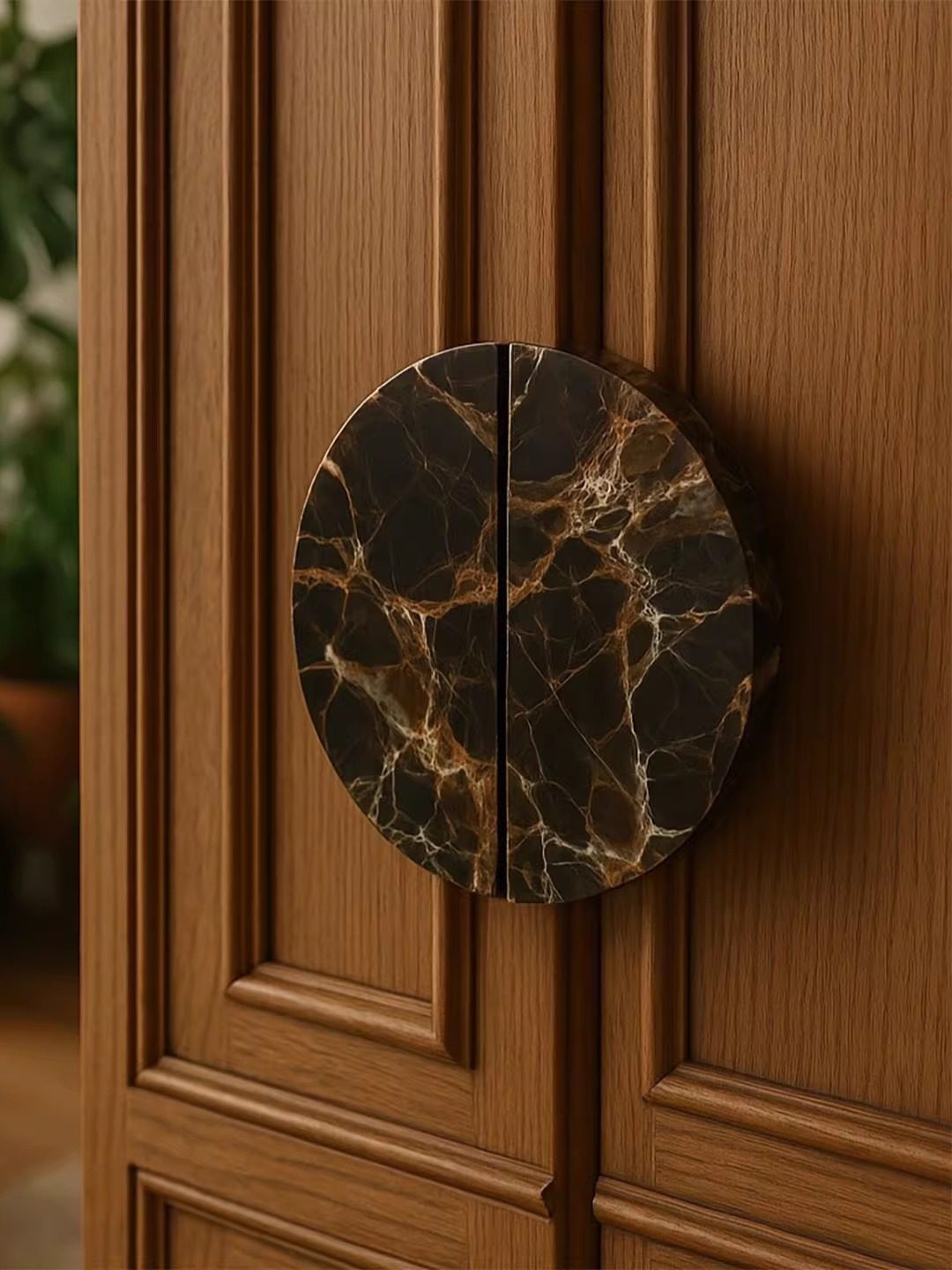 Dyrha Coffee Marble Door Handle