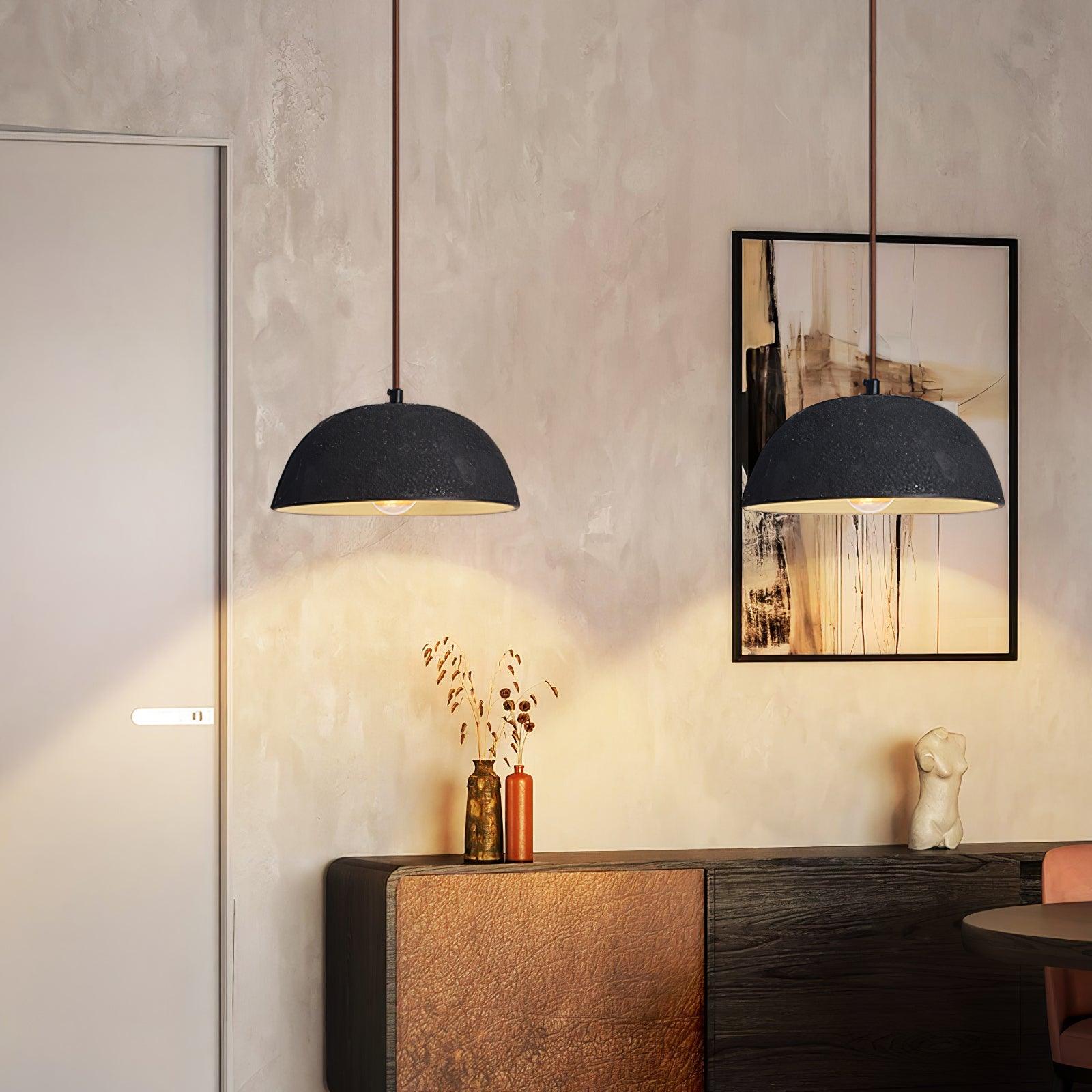 Dome Vintage Wood Pendant Lamp