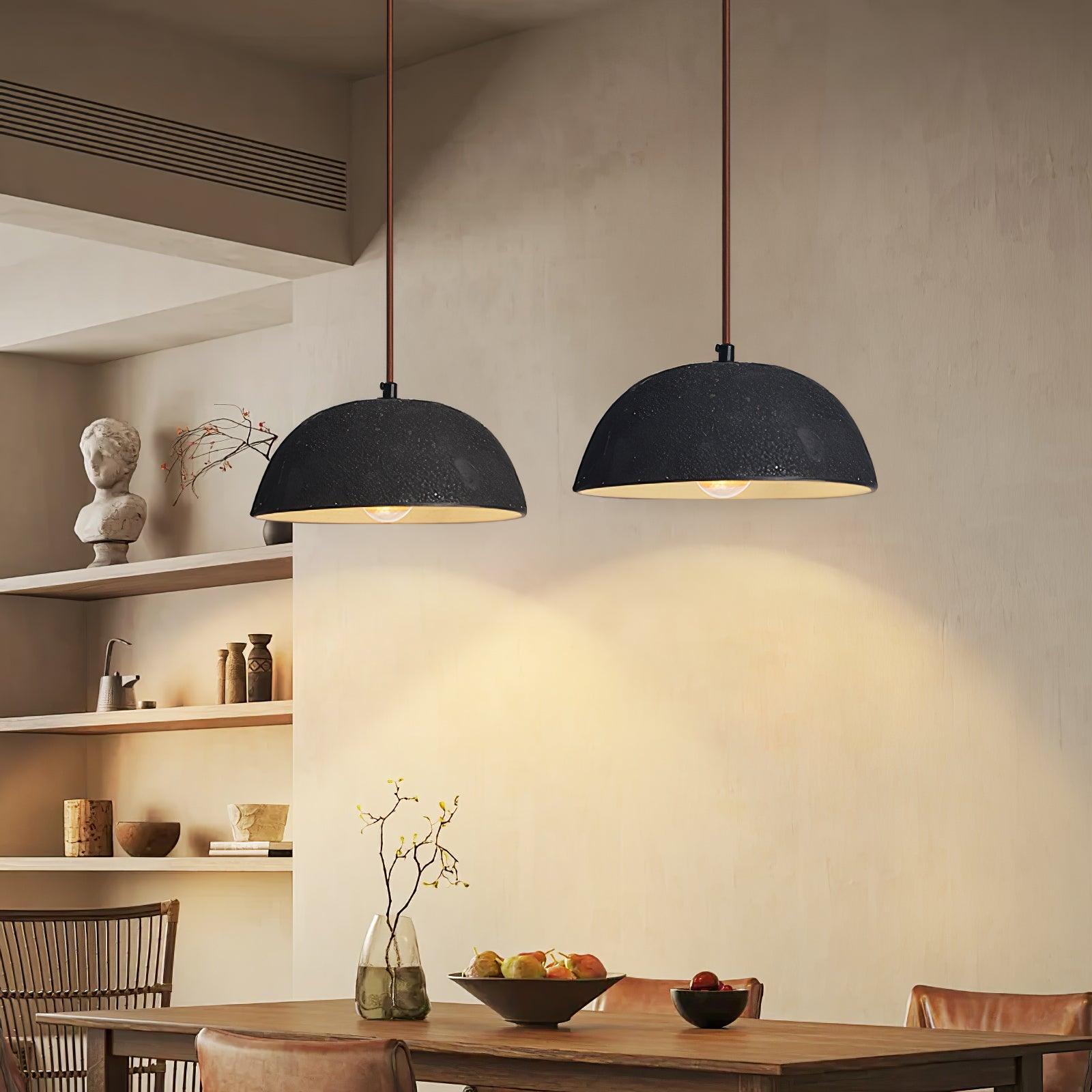 Dome Vintage Wood Pendant Lamp