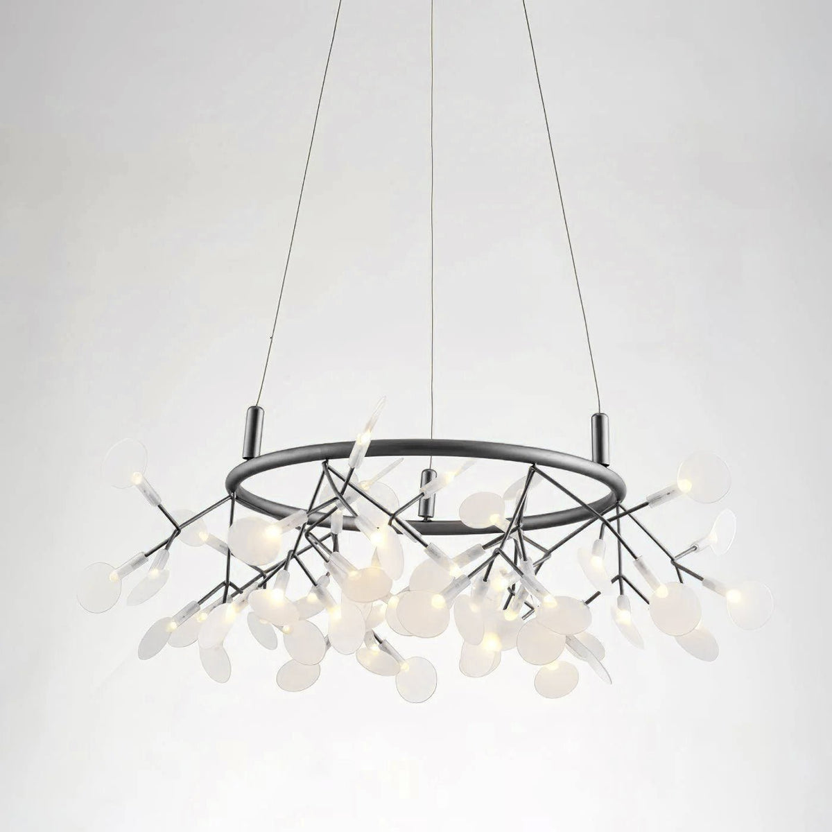Zesion Chandelier Black Ring Firefly Branch