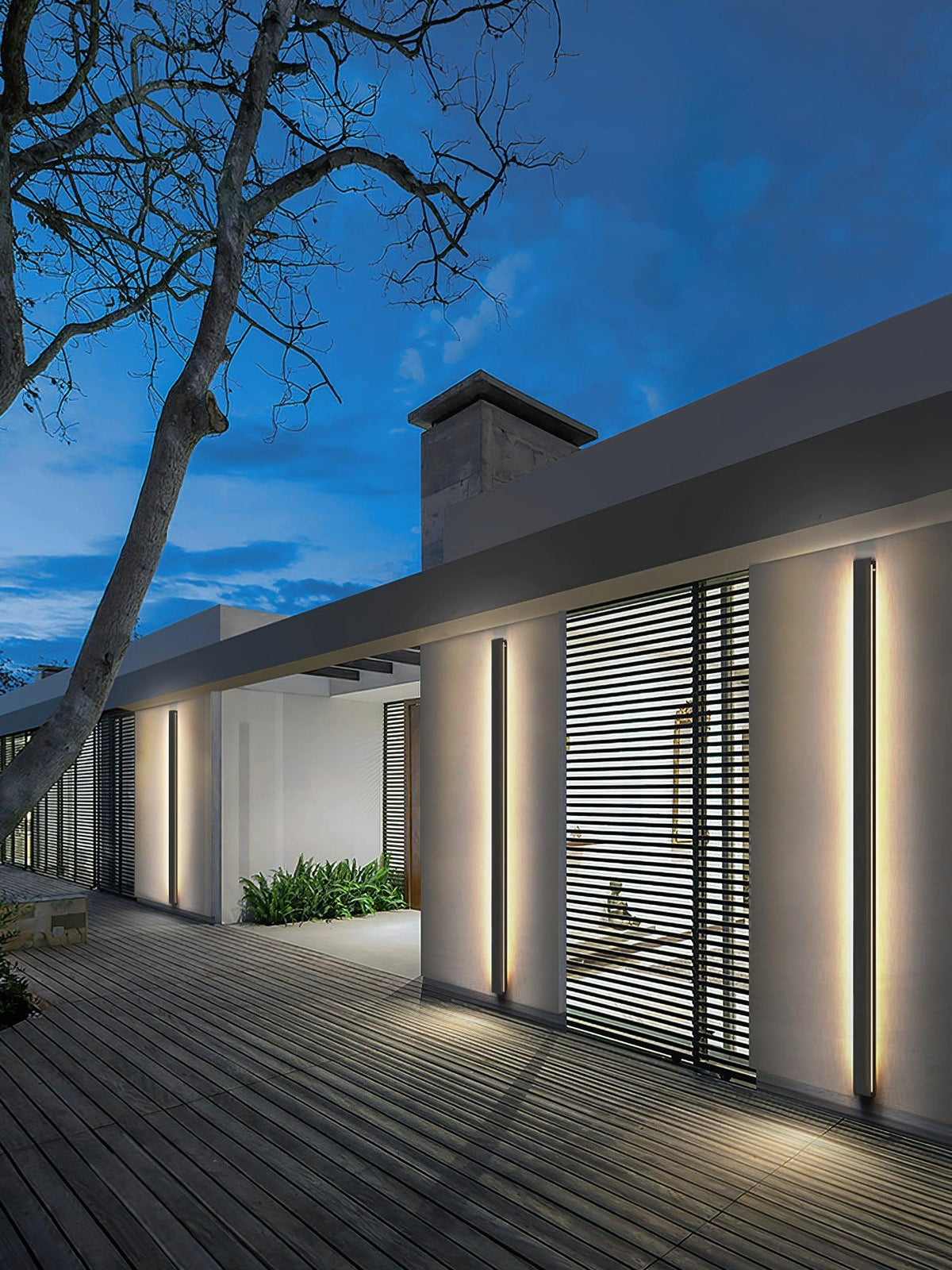 Renalira Long Strip Solar Outdoor Sconce
