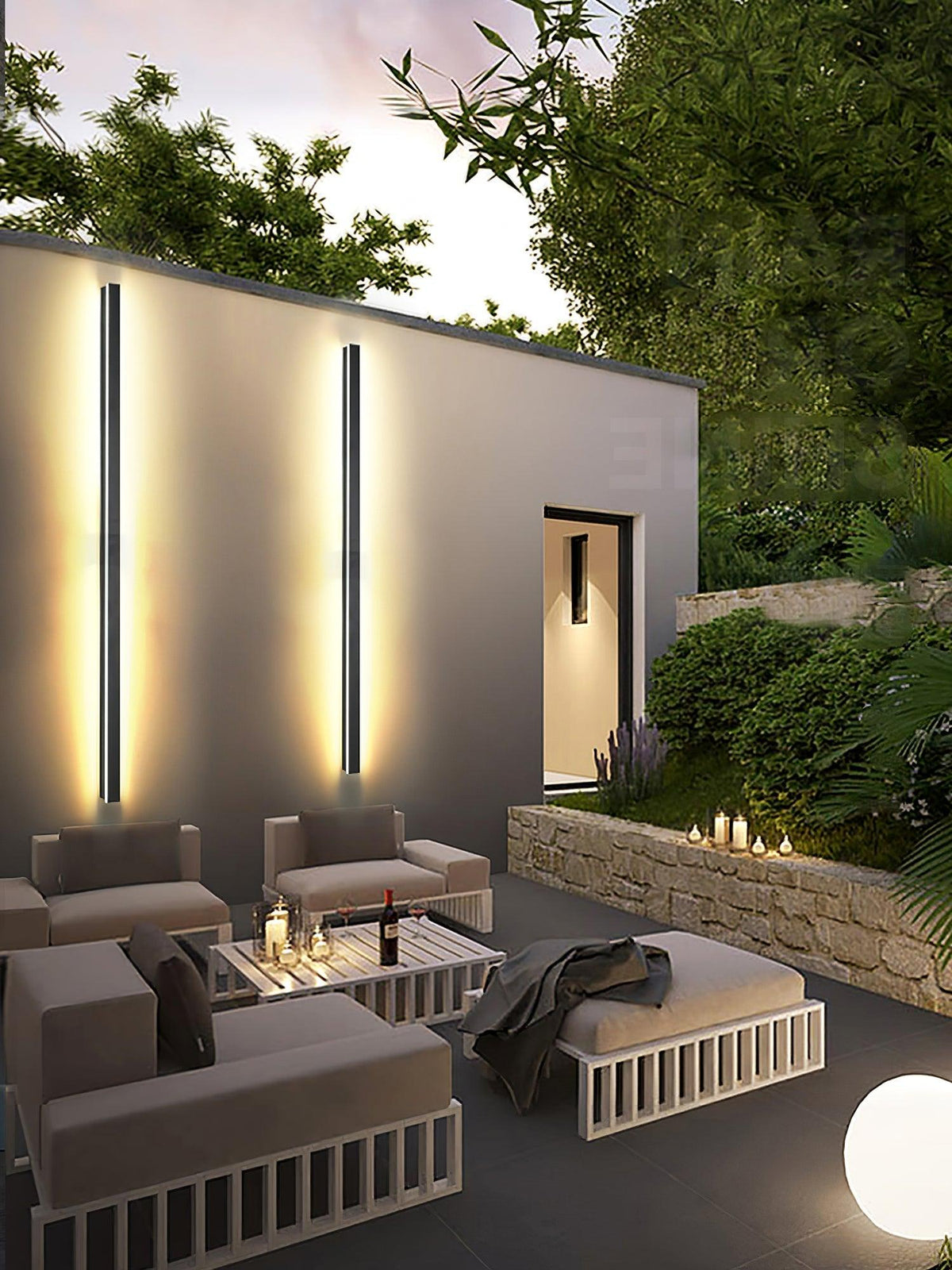 Renalira Long Strip Solar Outdoor Sconce
